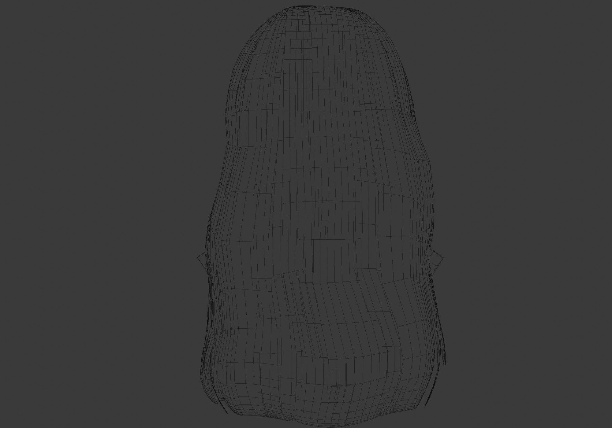 female wavy hairstyle 3D model_9