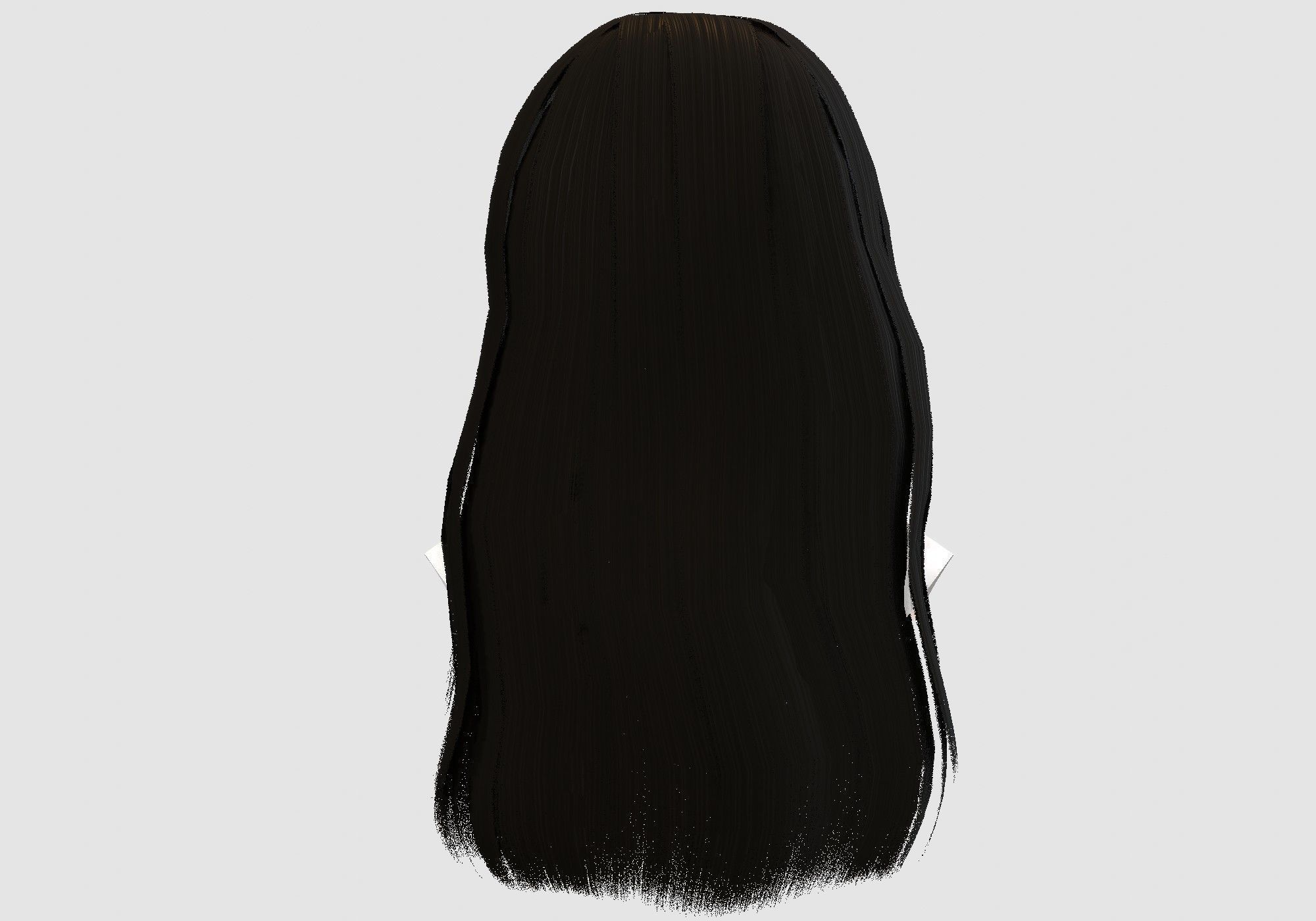 female wavy hairstyle 3D model_4