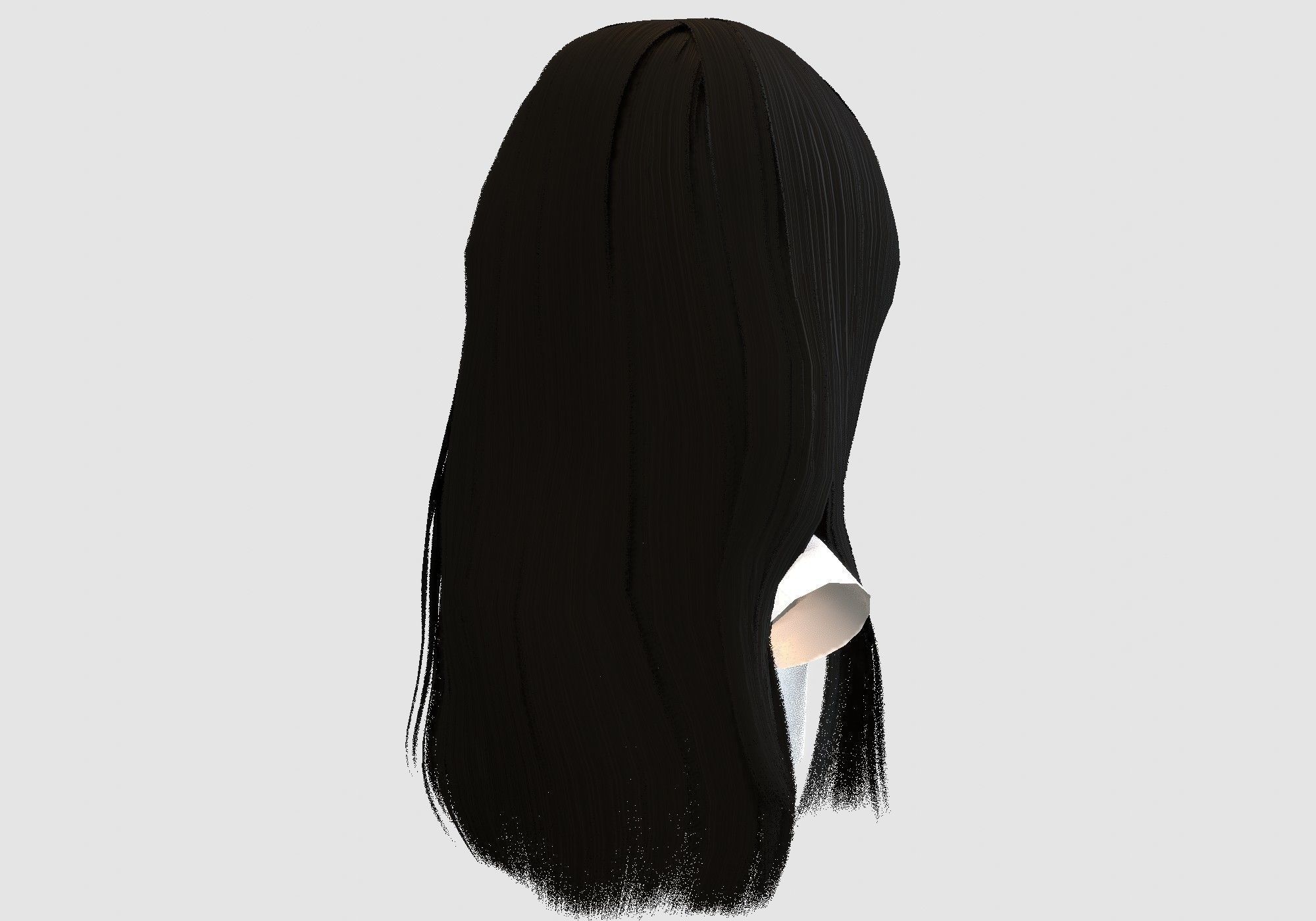 female wavy hairstyle 3D model_3
