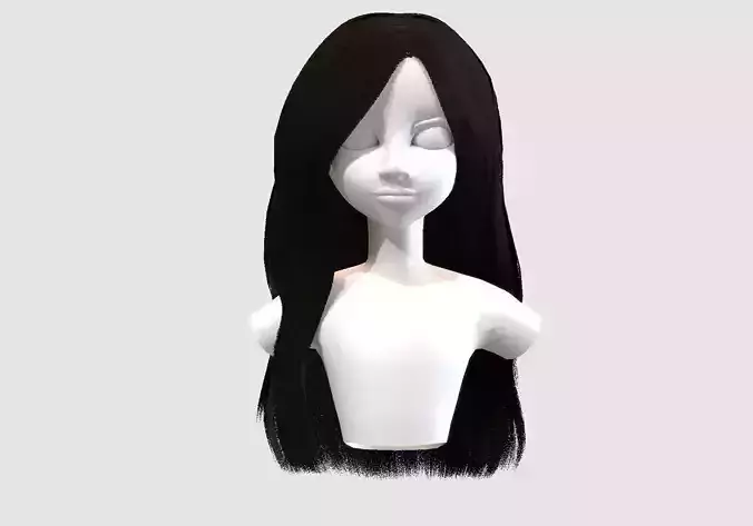 female wavy hairstyle 3D model female wavy hairstyle 3D model