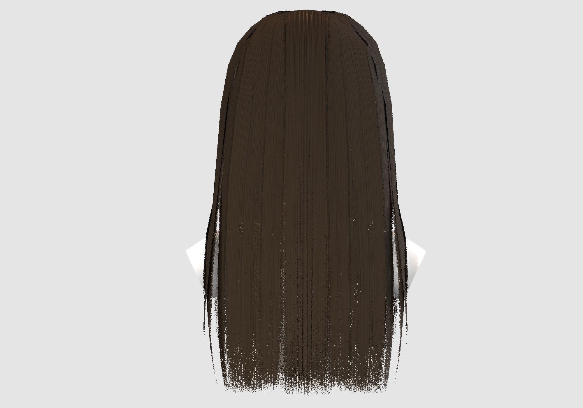female long hairstyle Low-poly 3D model_4