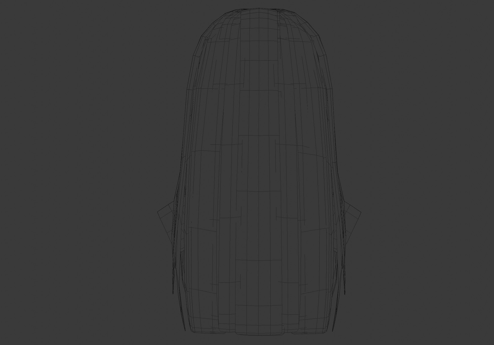 female long hairstyle Low-poly 3D model_9