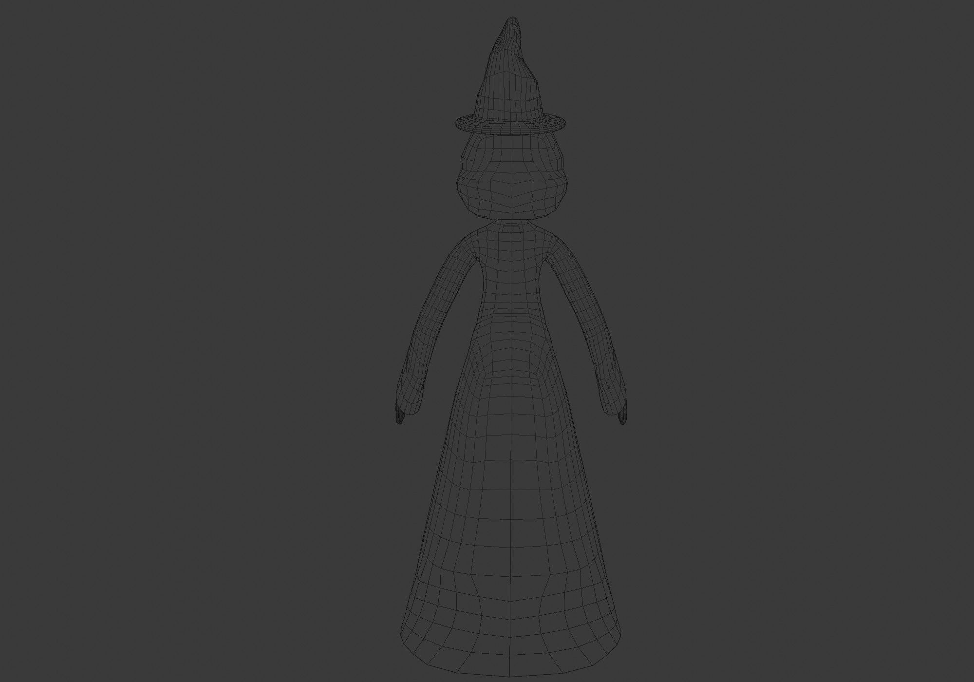 female cartoon witch 3D model_9