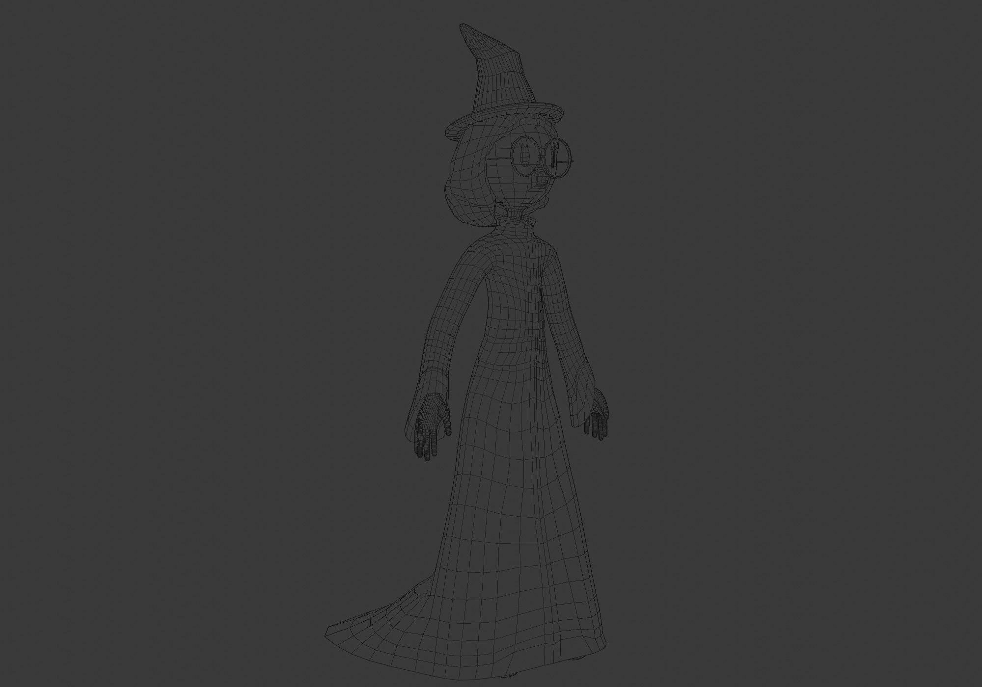 female cartoon witch 3D model_6