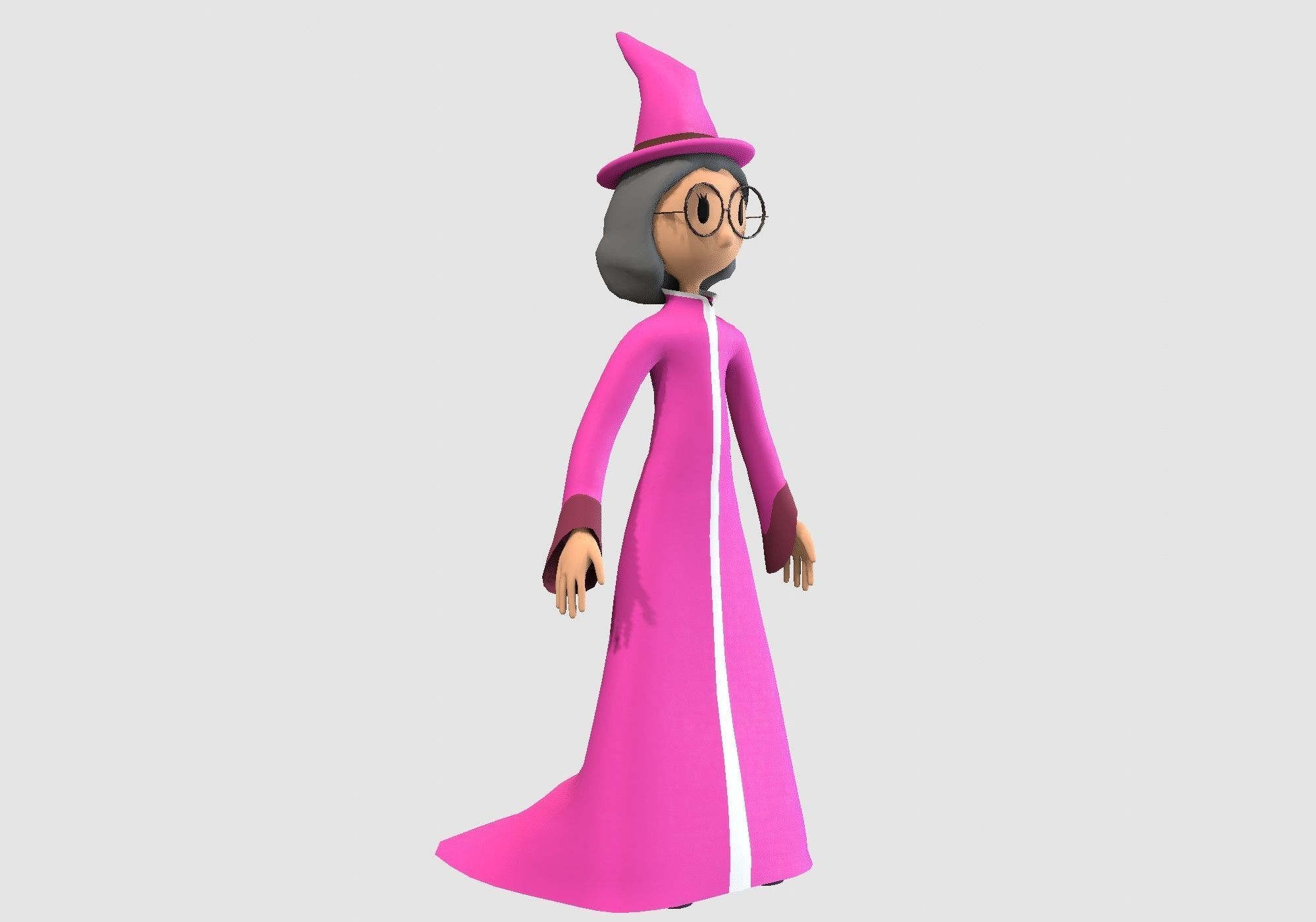 female cartoon witch 3D model_1