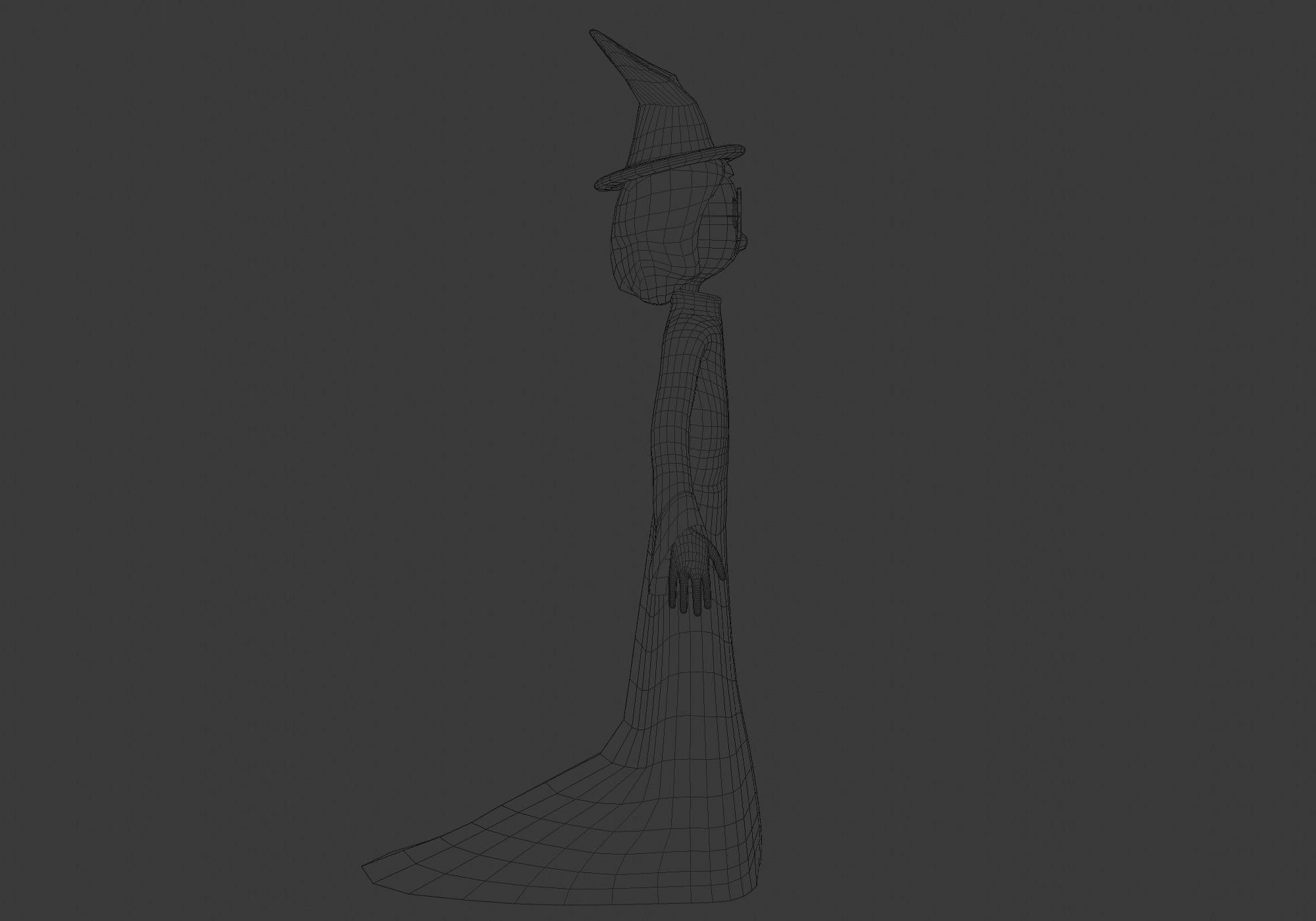 female cartoon witch 3D model_7