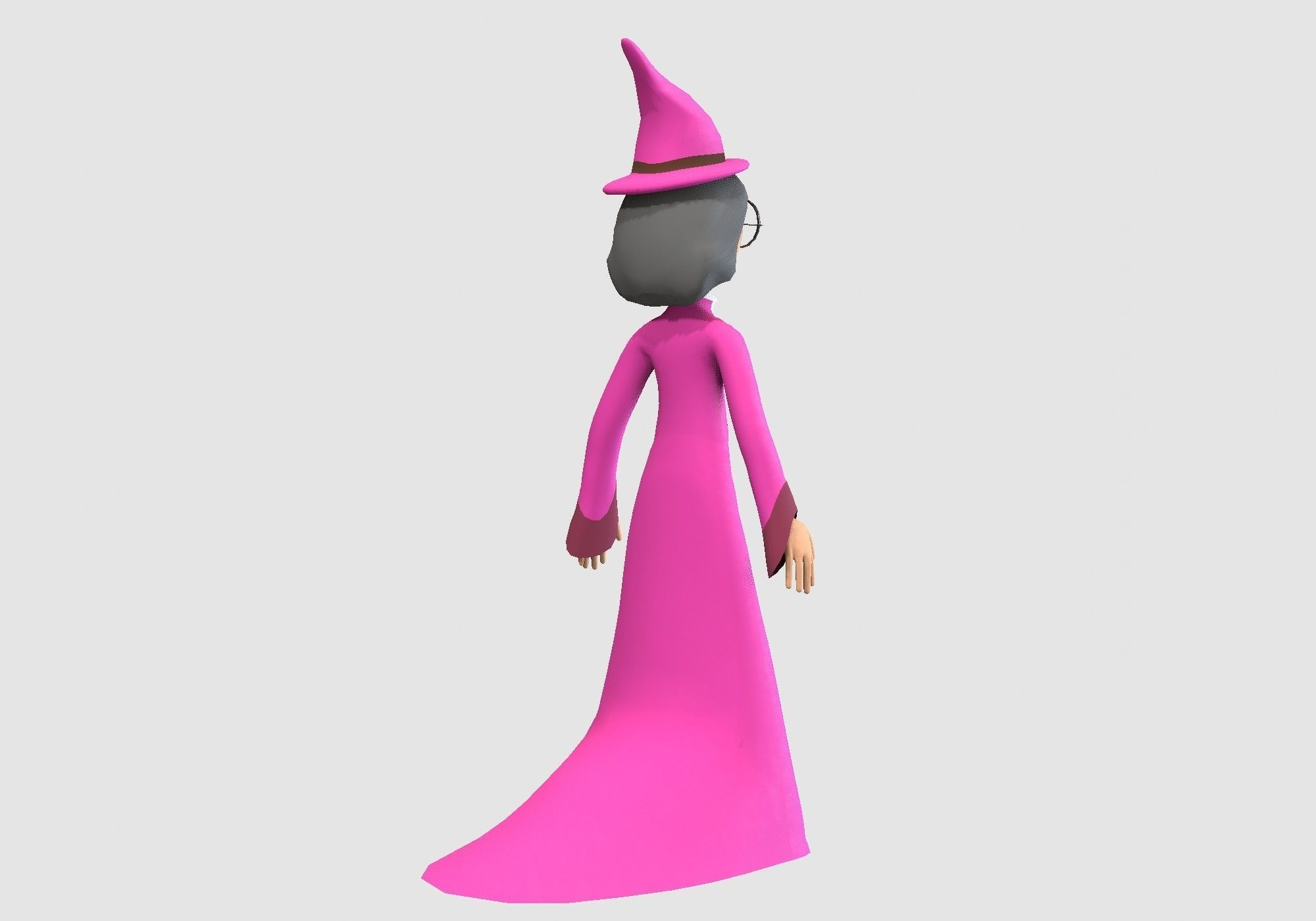 female cartoon witch 3D model_3
