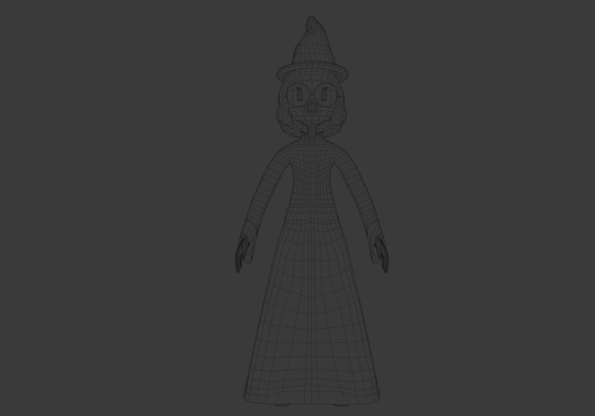 female cartoon witch 3D model_5