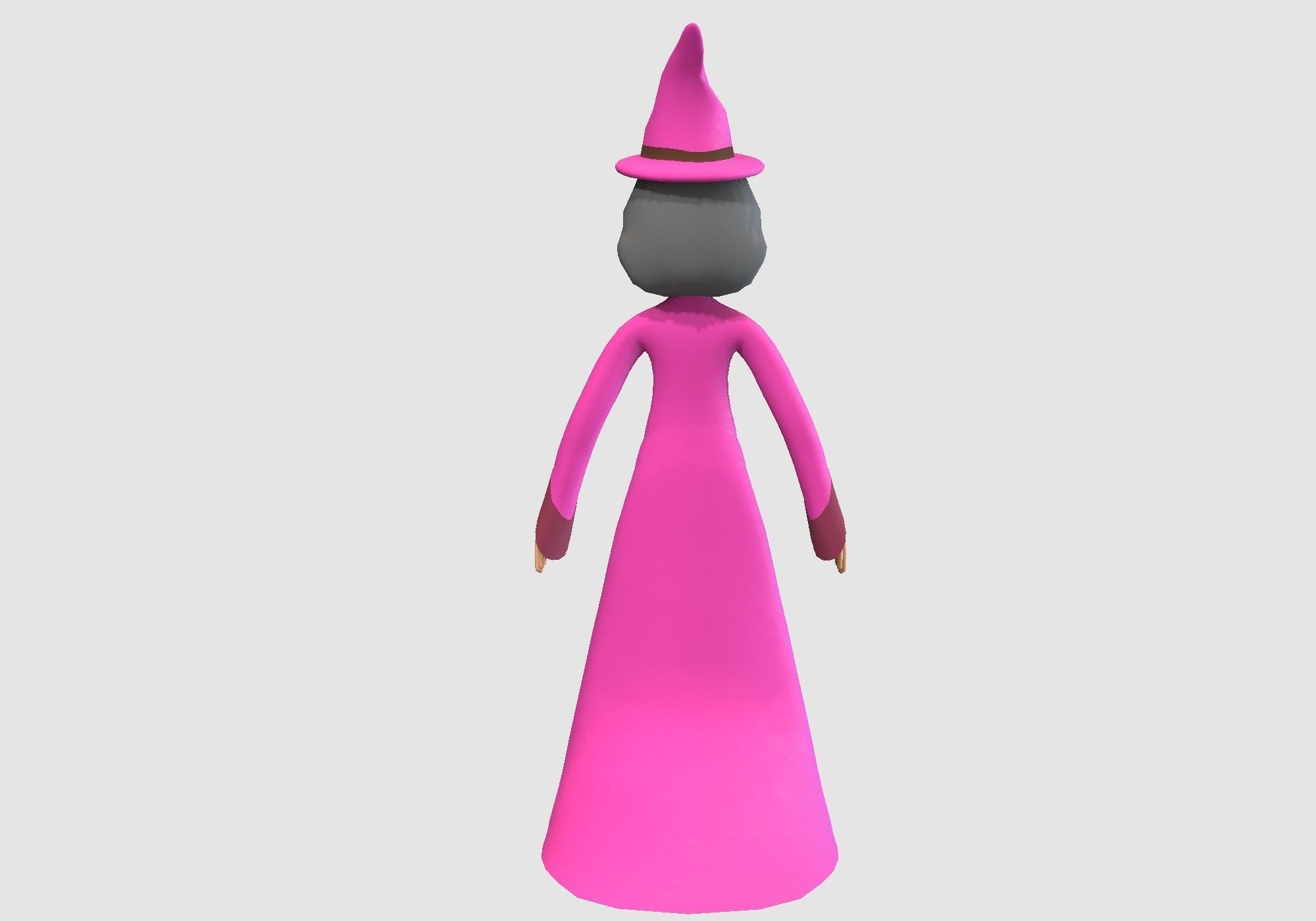 female cartoon witch 3D model_4
