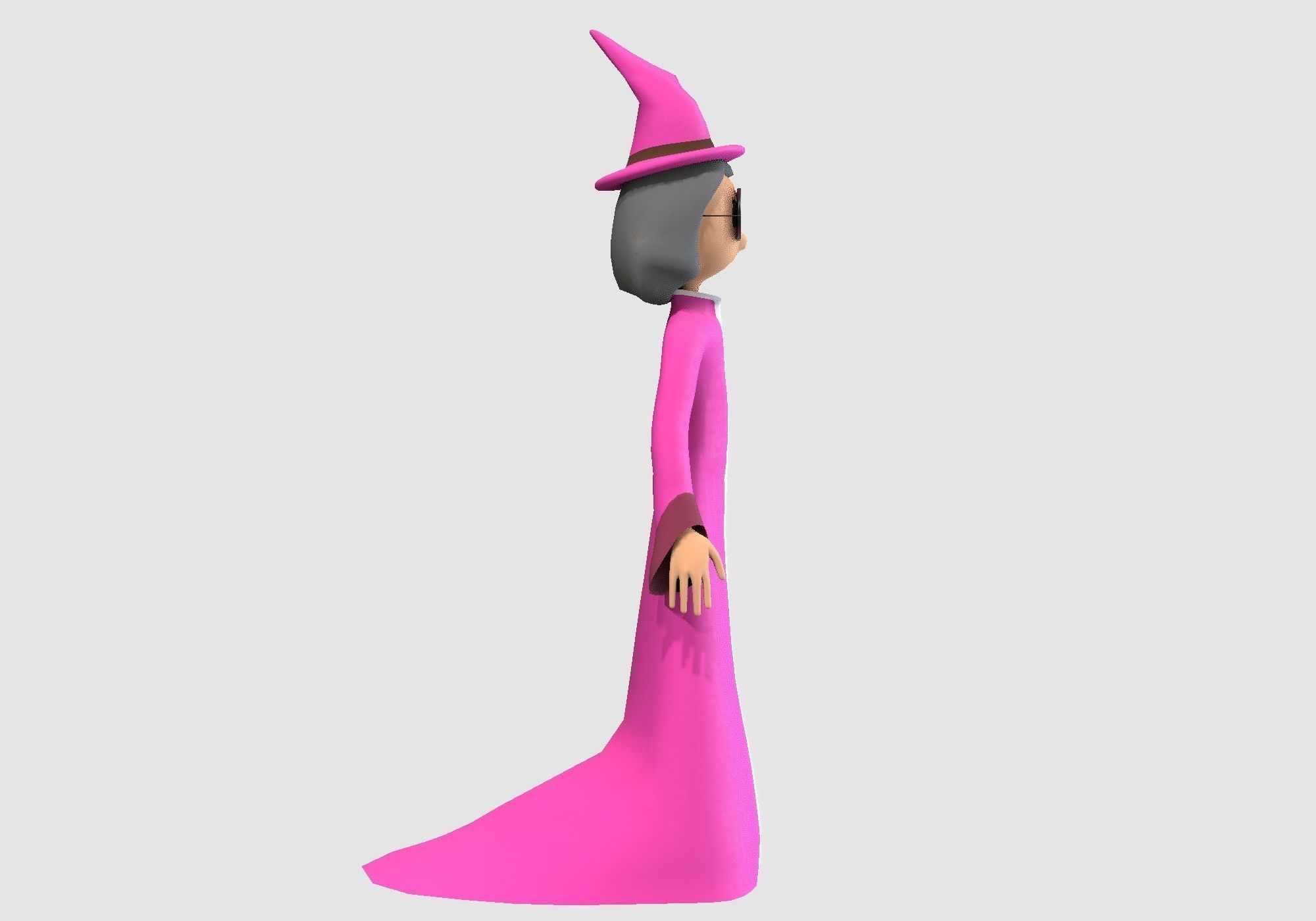 female cartoon witch 3D model_2