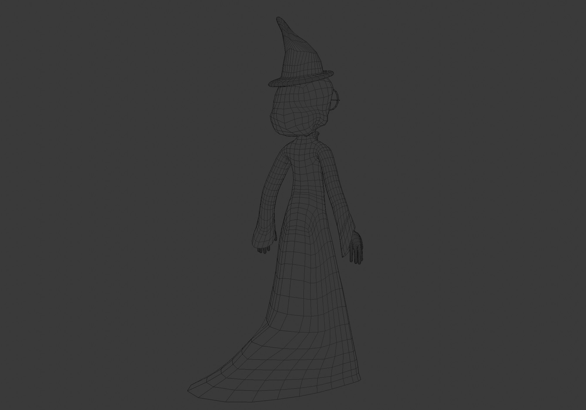 female cartoon witch 3D model_8