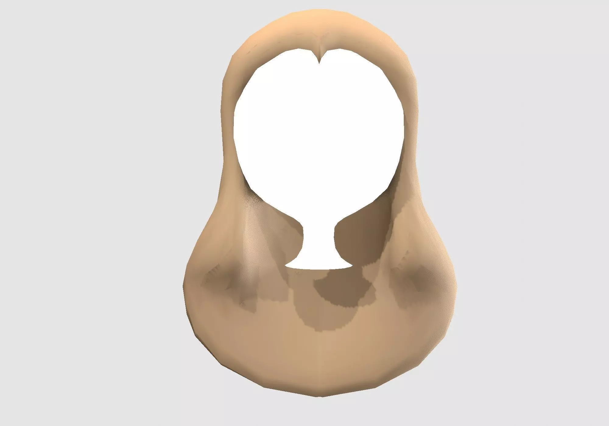 female cartoon hairstyle 3D model_0