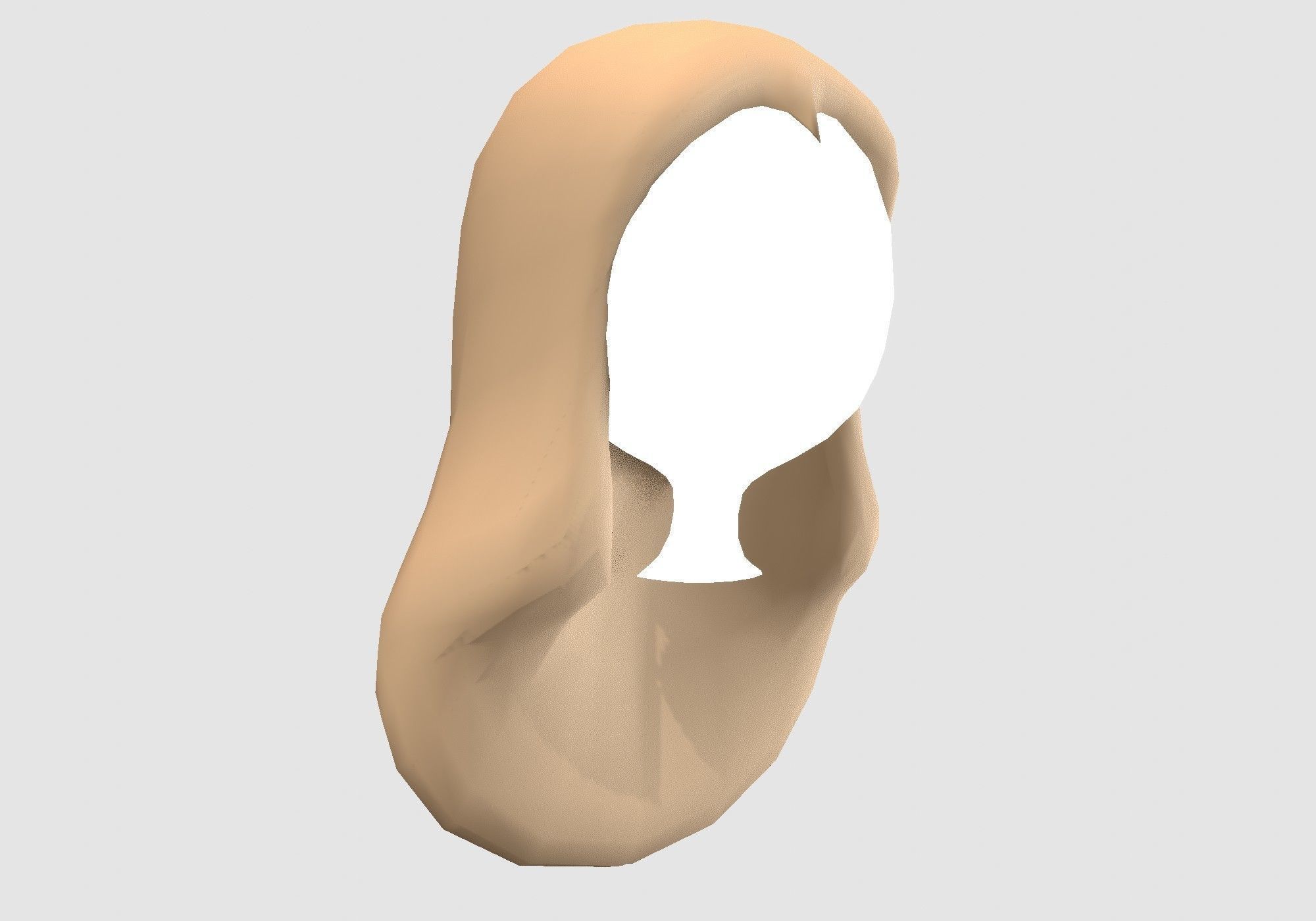 female cartoon hairstyle 3D model_1