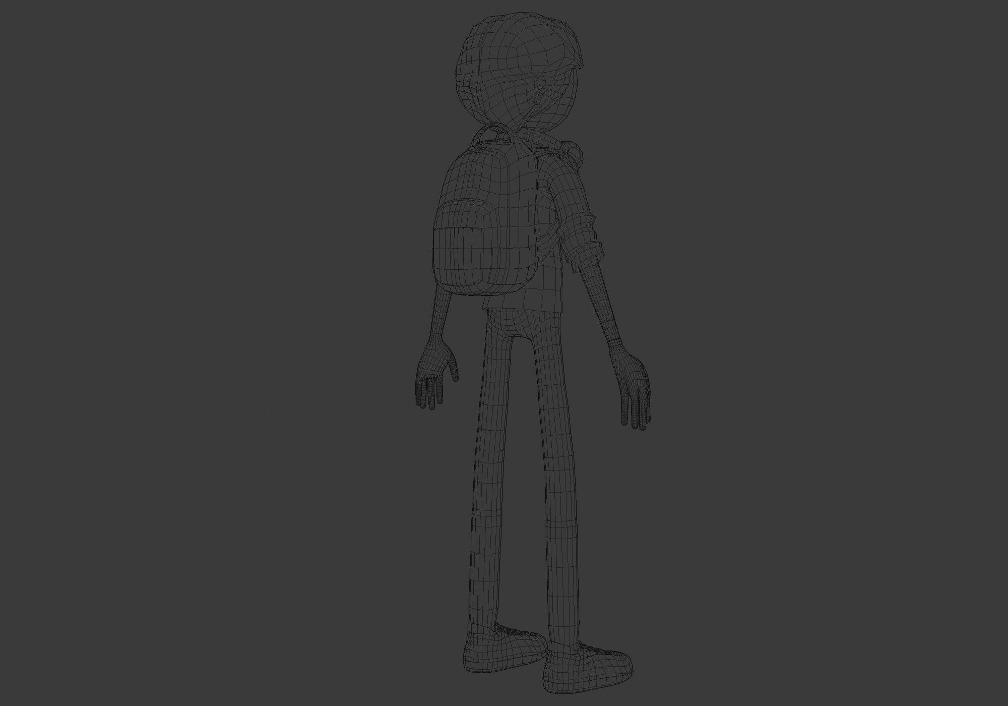 casual cartoon boy  3D model_8