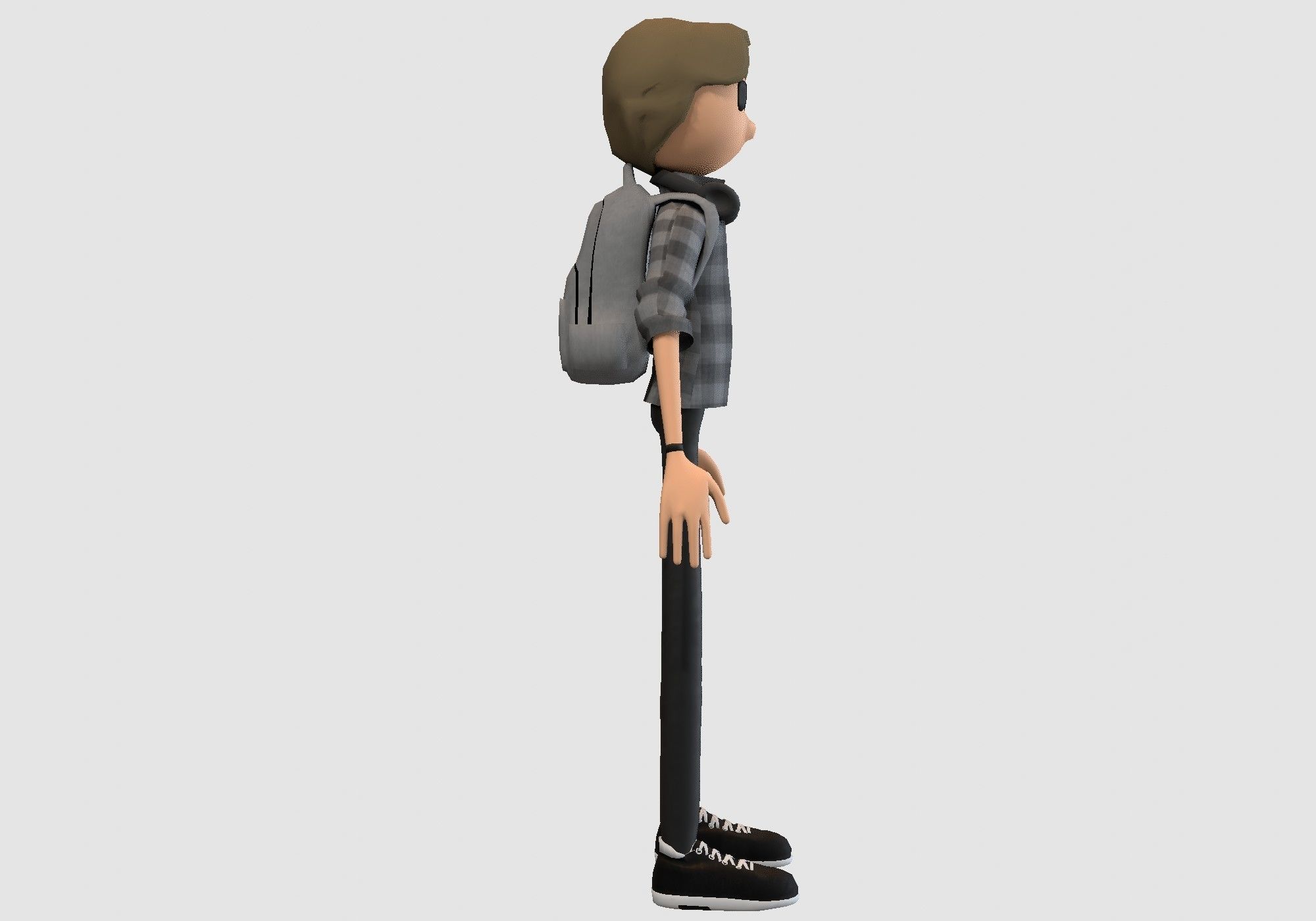 casual cartoon boy  3D model_2