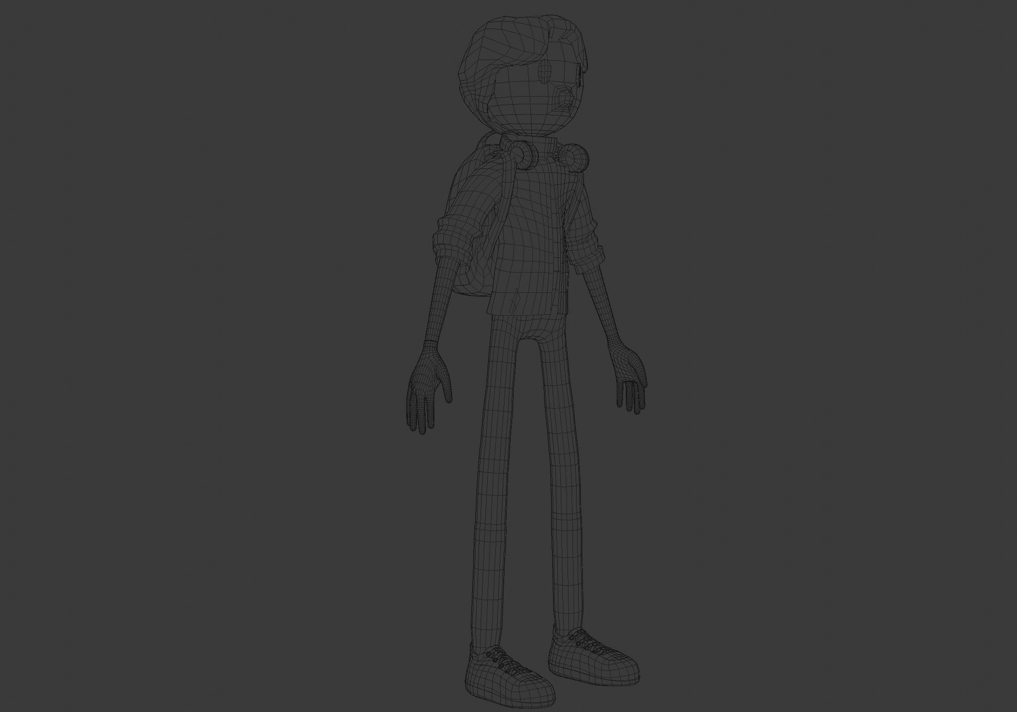 casual cartoon boy  3D model_6