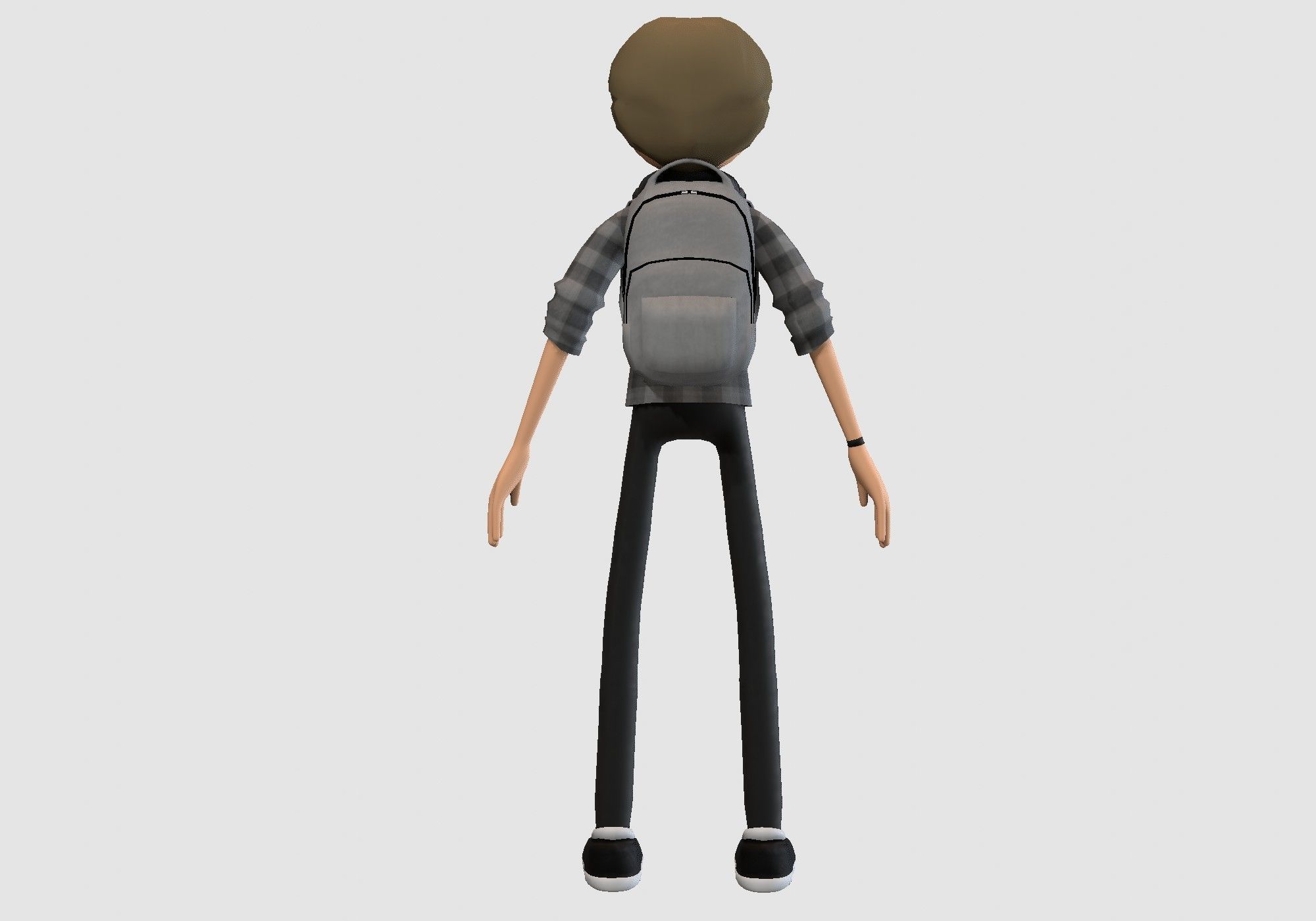 casual cartoon boy  3D model_4