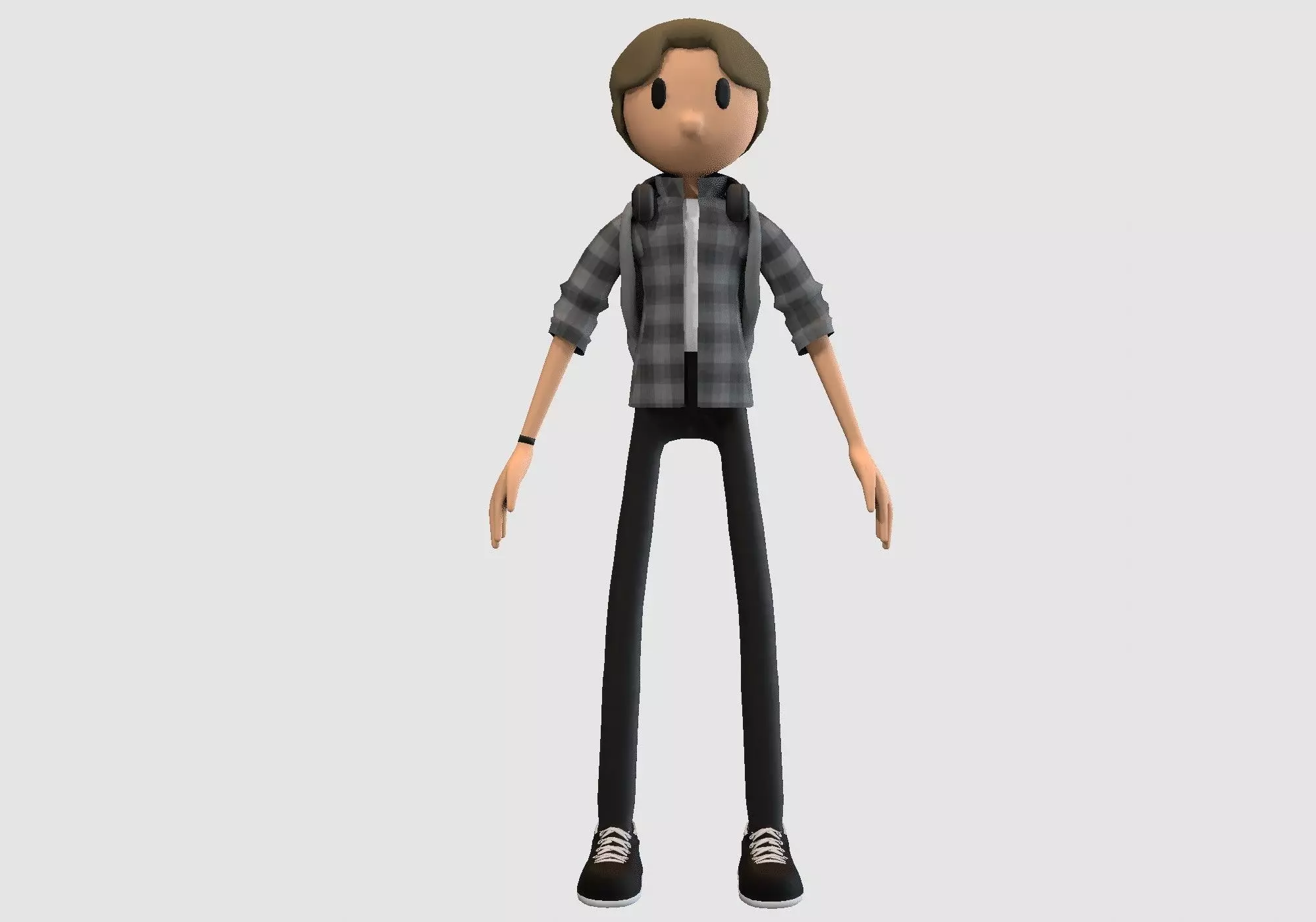 casual cartoon boy  3D model_0