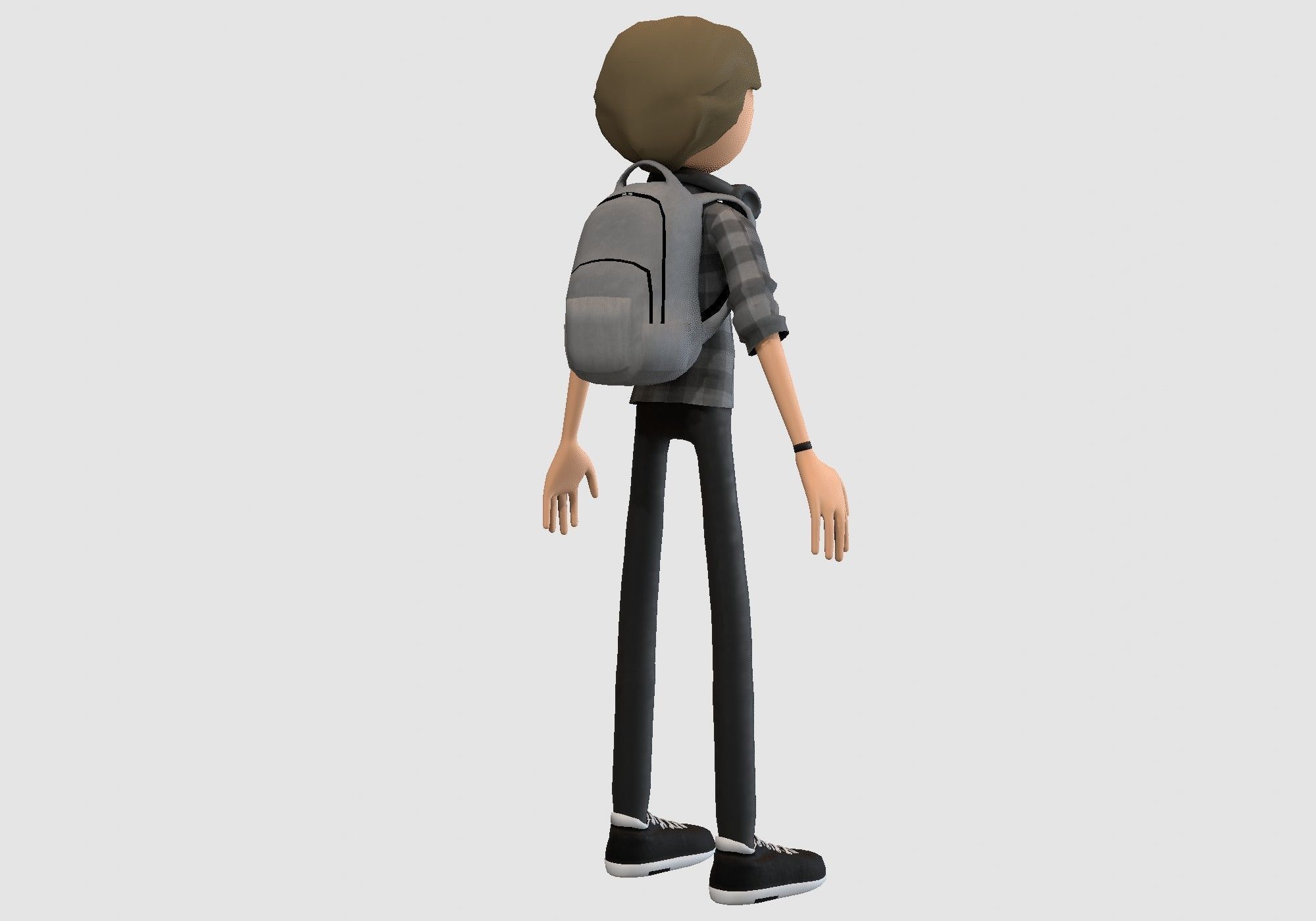 casual cartoon boy  3D model_3