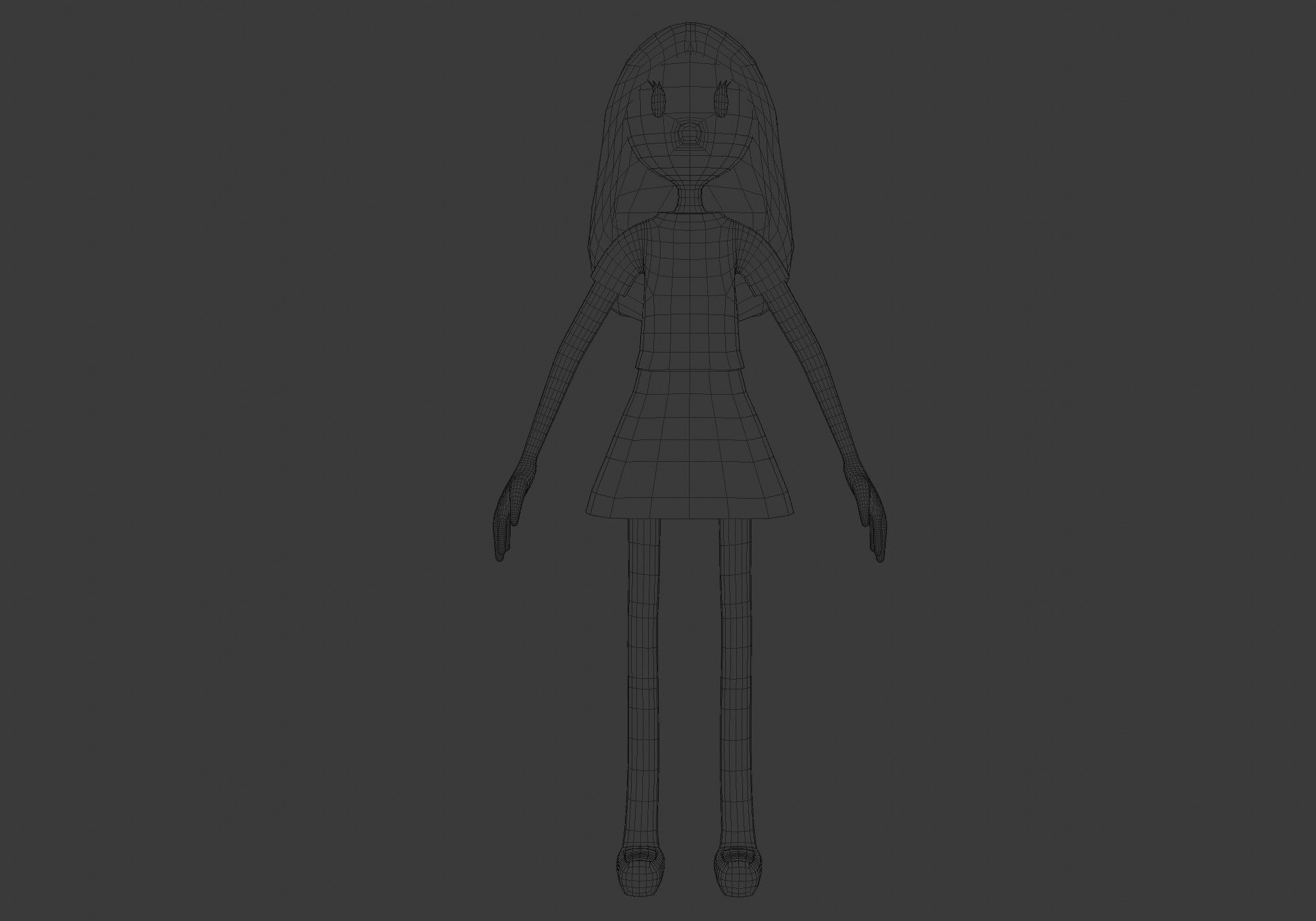 basic cartoon girl 3D model | CGTrader