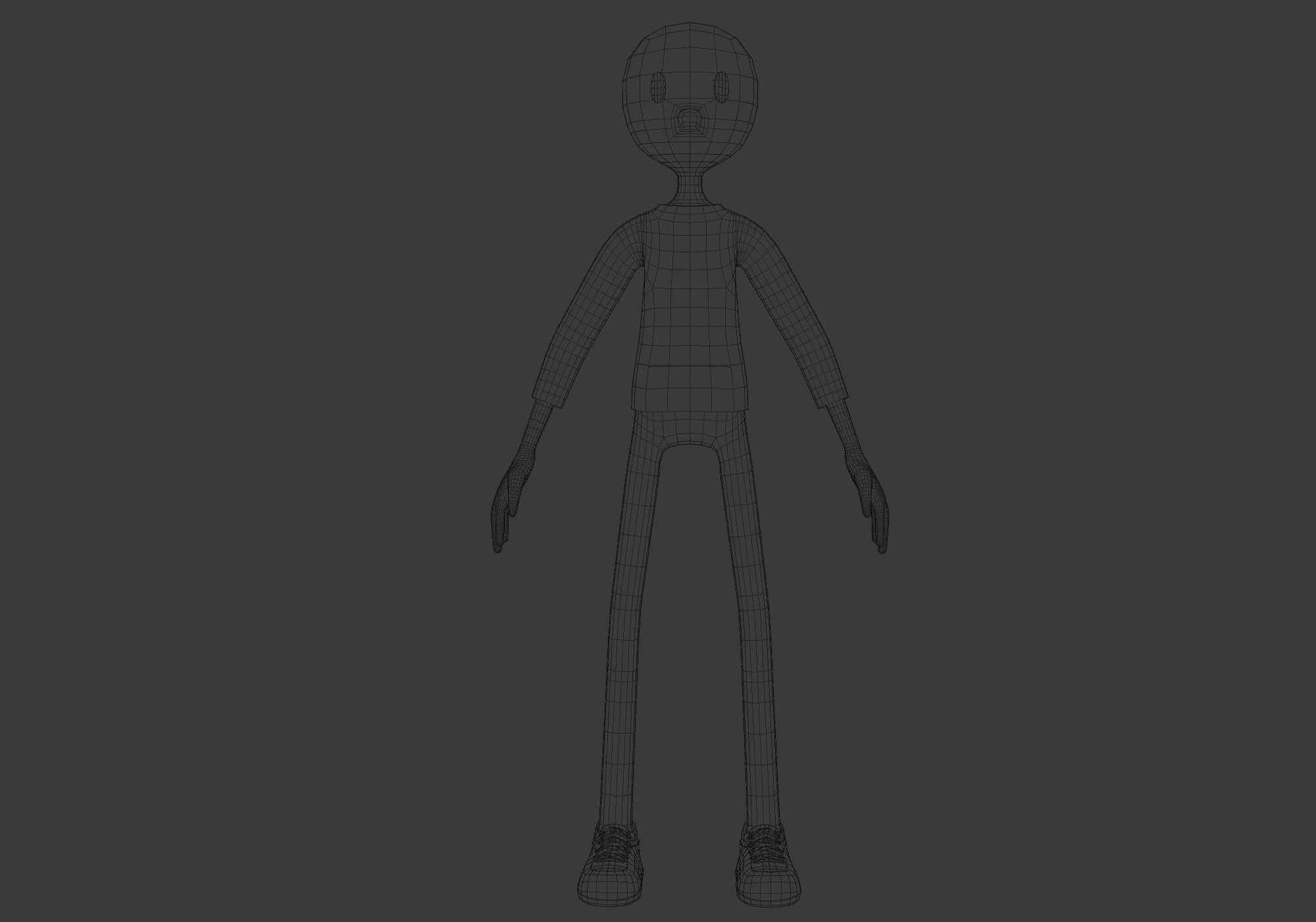 basic cartoon boy 3D model_5