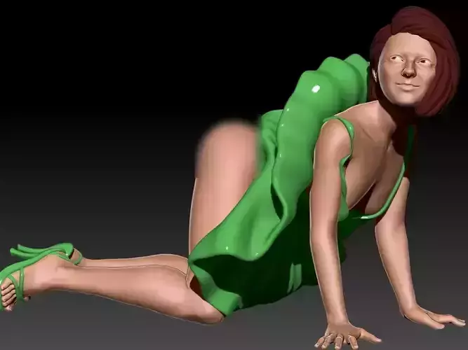 BLOW UP SKIRT WITH GIRL 3D print model