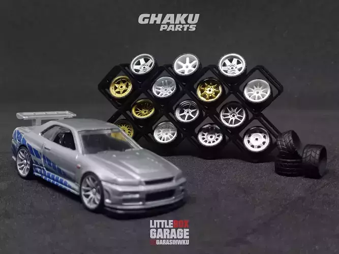 wheels rim rack display stand 11 box cross for diecast 64 scale