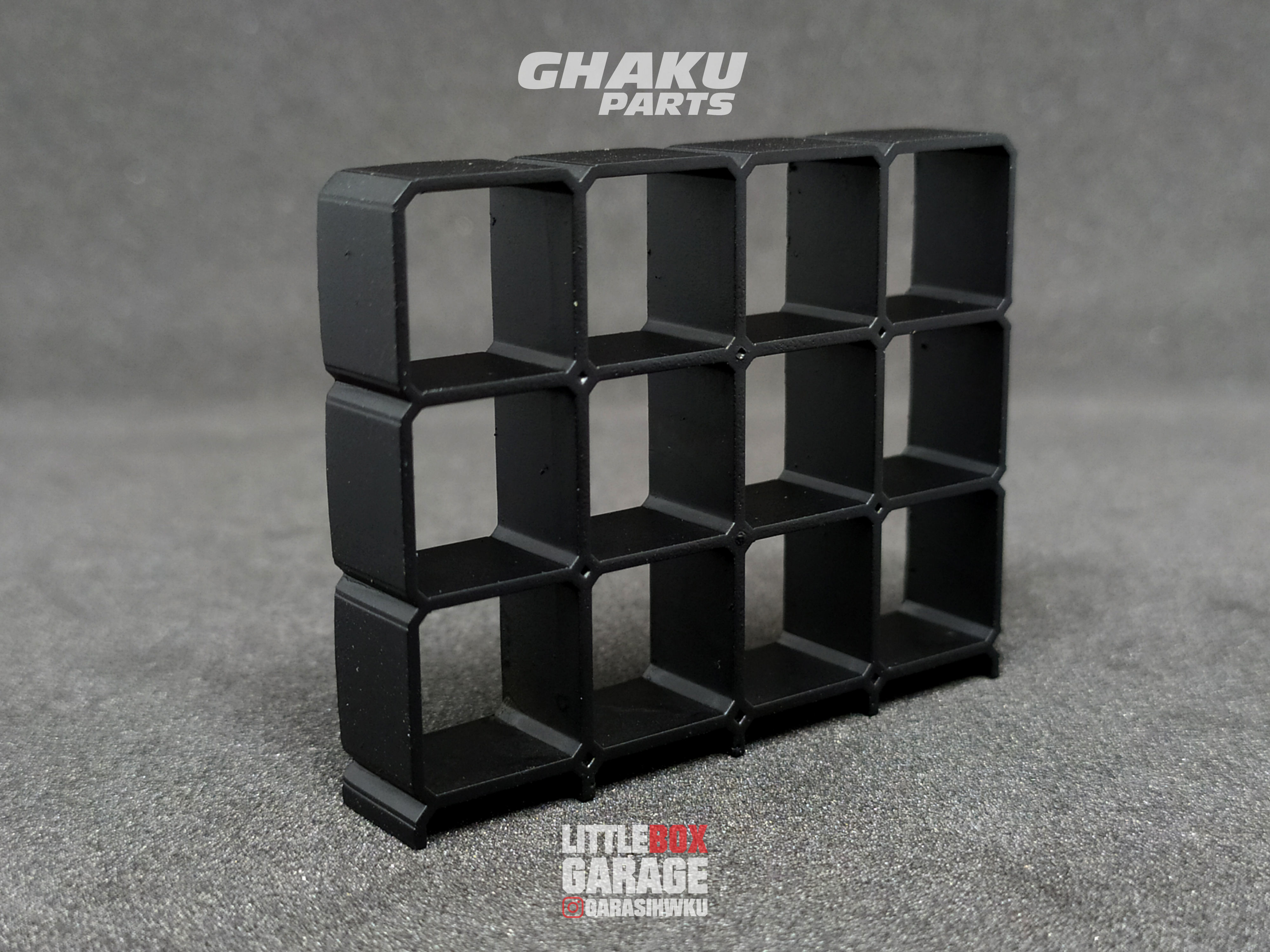 wheels rim rack display stand 12 box for diecast 64 scale 3D print model_3