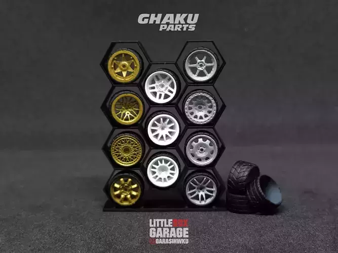 wheels rim rack display stand 11 octagon for diecast 64 scale