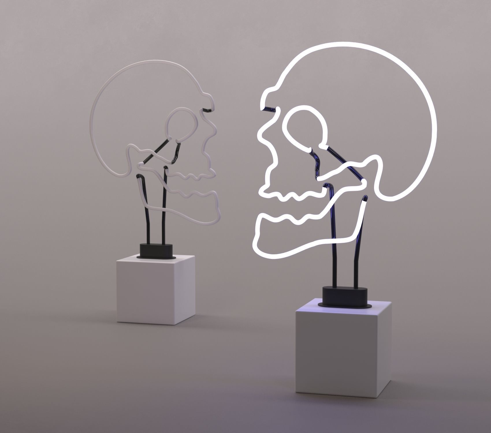SCULL NEON LIGHT 3D model_1