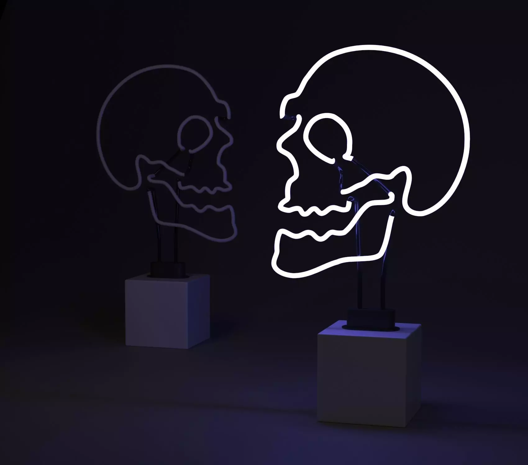 SCULL NEON LIGHT 3D model_0