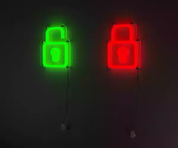 LOCK UNLOCK NEON LIGHT