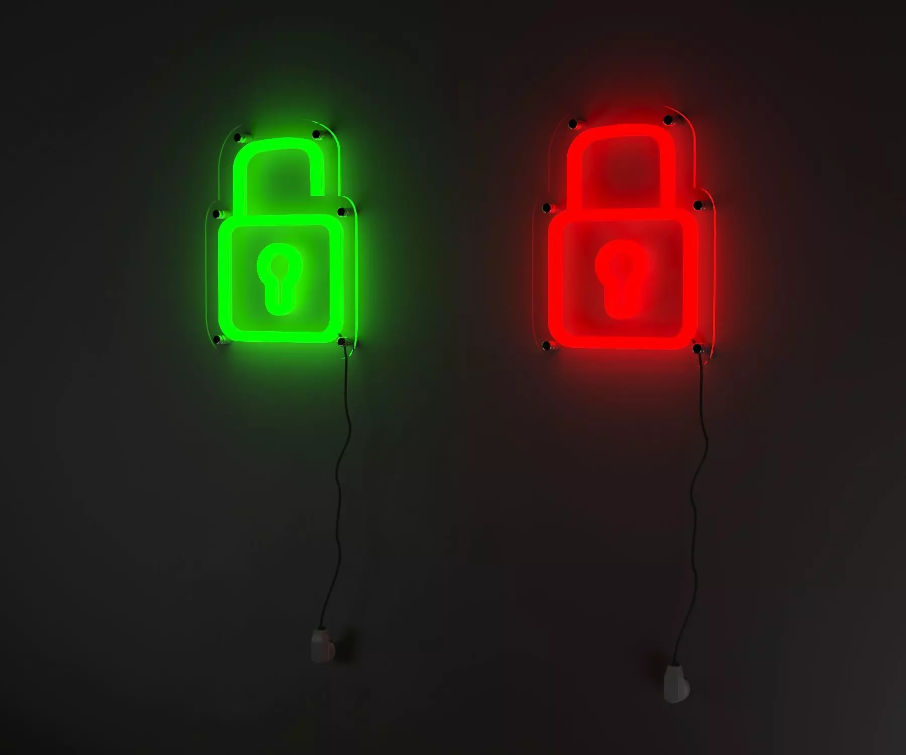 LOCK UNLOCK NEON LIGHT 3D model_0