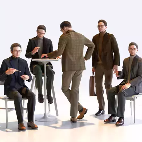 Posed Asian Smart Casual Man - 5 Pack 1 - S1-M1U