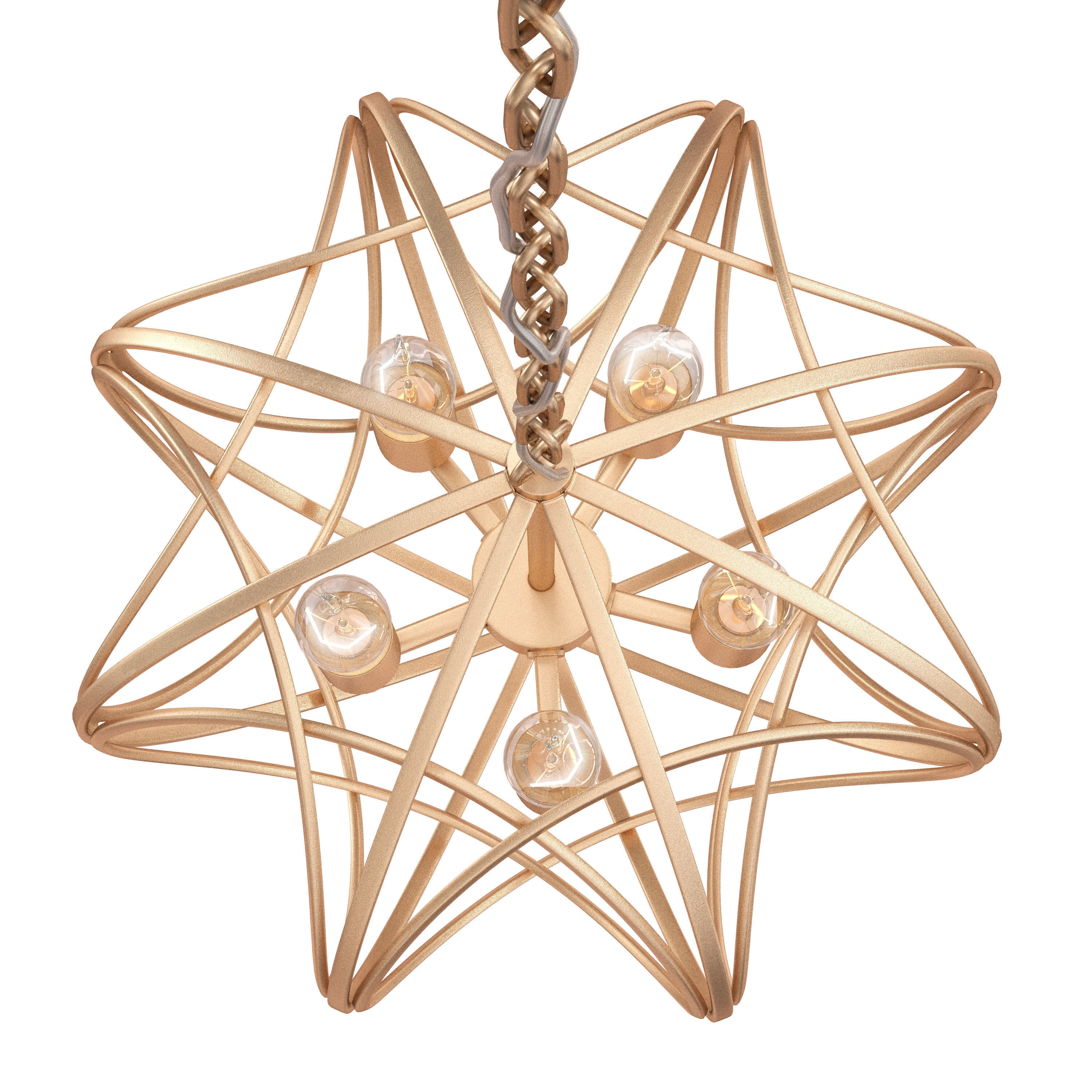 Modern Cage Chandelier 3D model_5