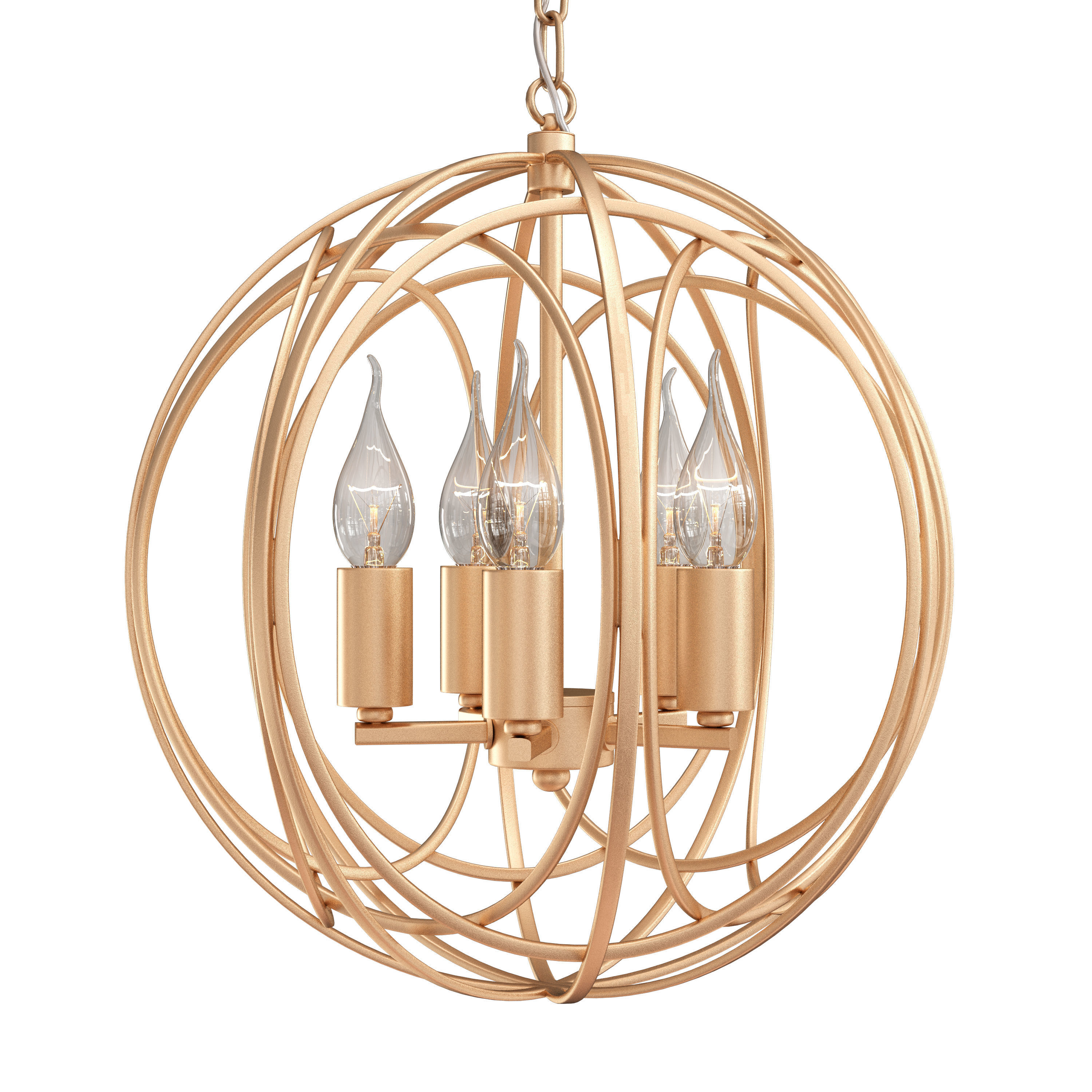 Modern Cage Chandelier 3D model_1