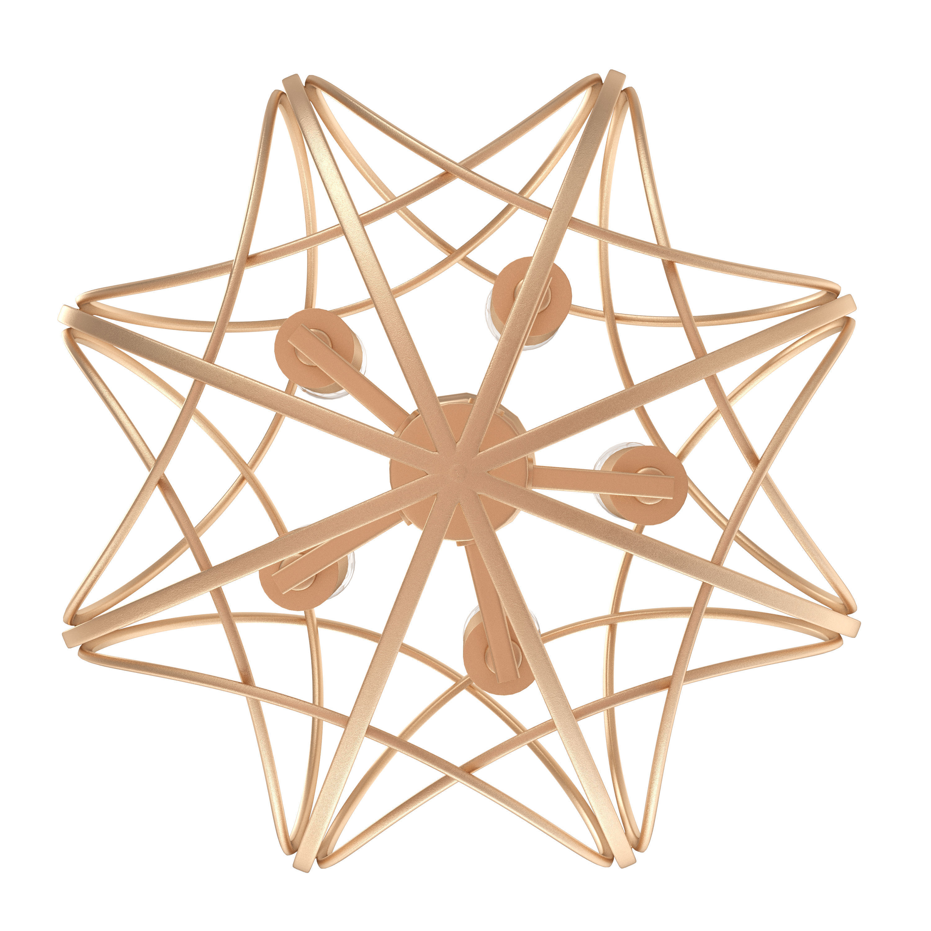 Modern Cage Chandelier 3D model_4