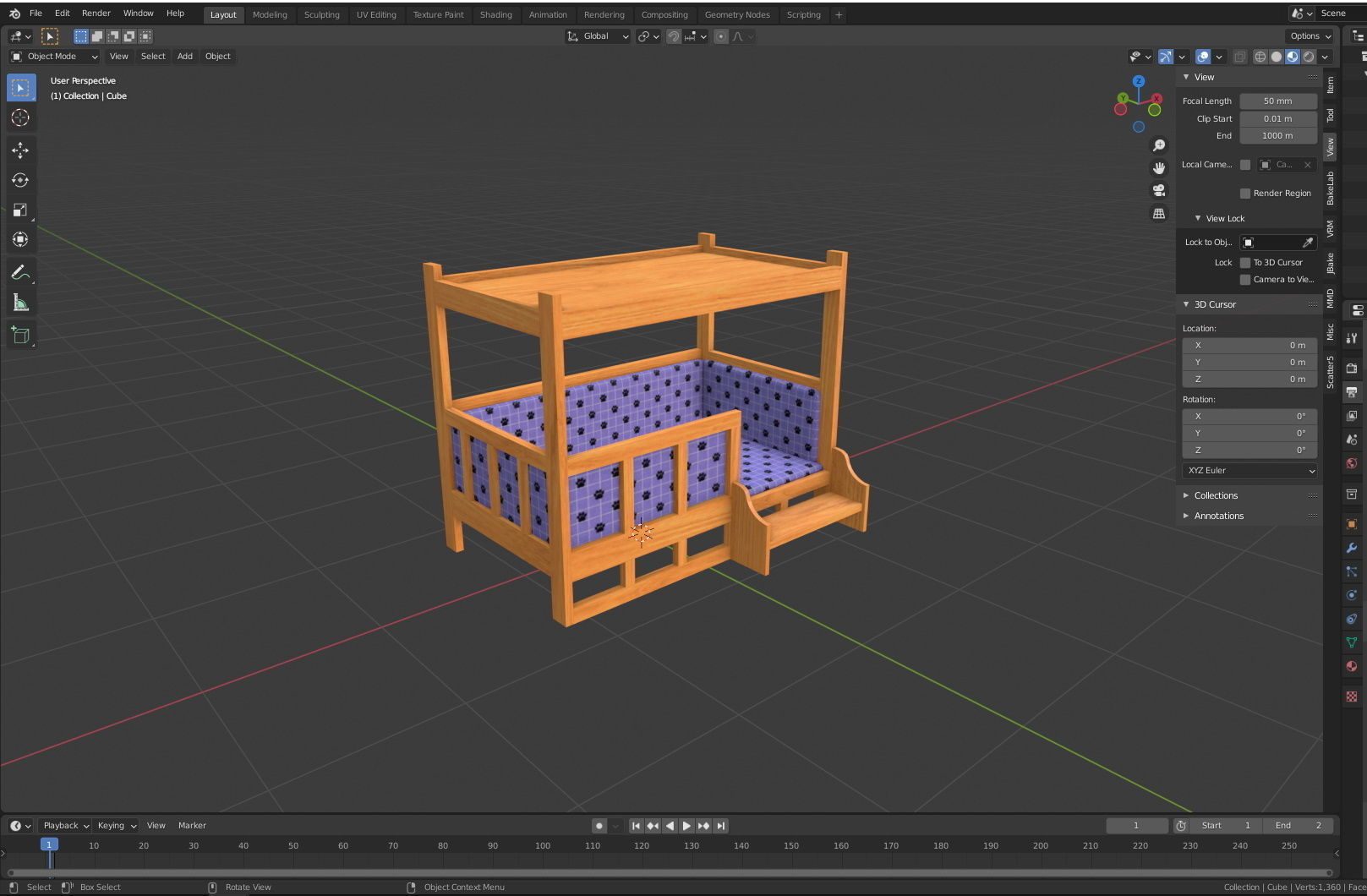 Dog House - Low poly Low-poly 3D model_1
