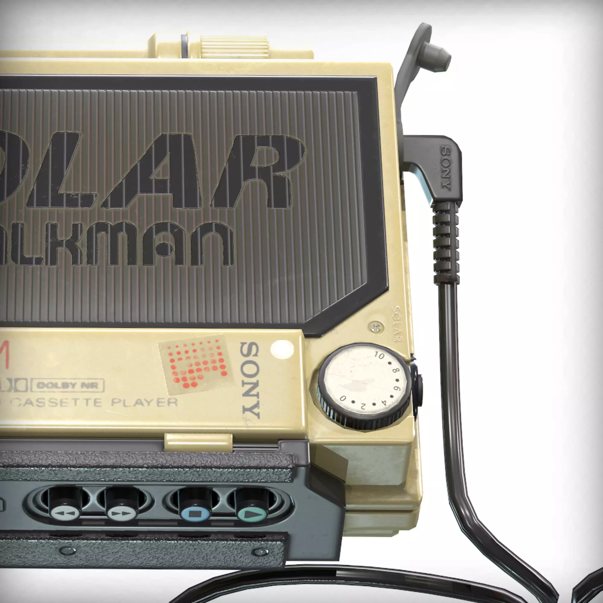 Cassette Player Solar Walkman SONY Low-poly 3D model