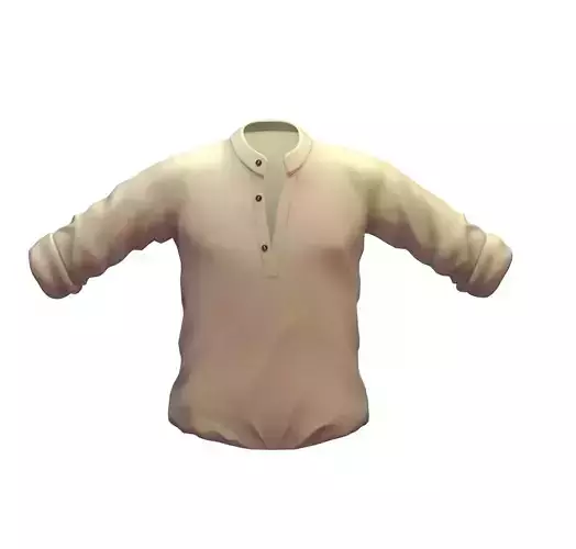 Cartoon High Poly Subdivision Beige Shirt 3D Model