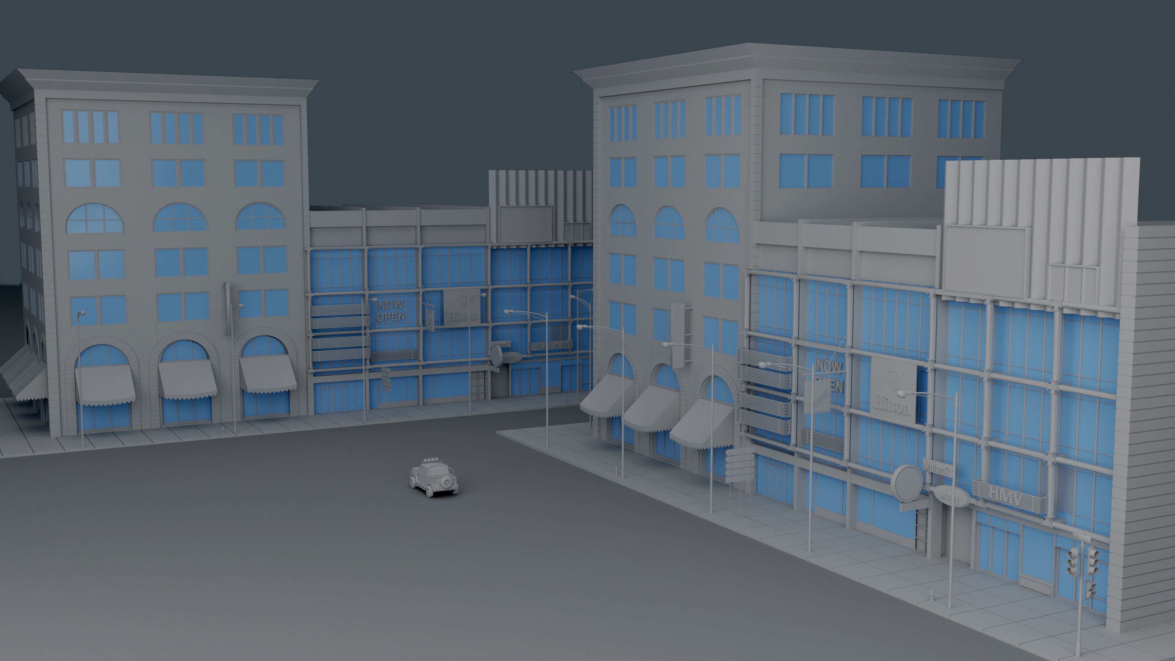 3d commercial building 3D model_1