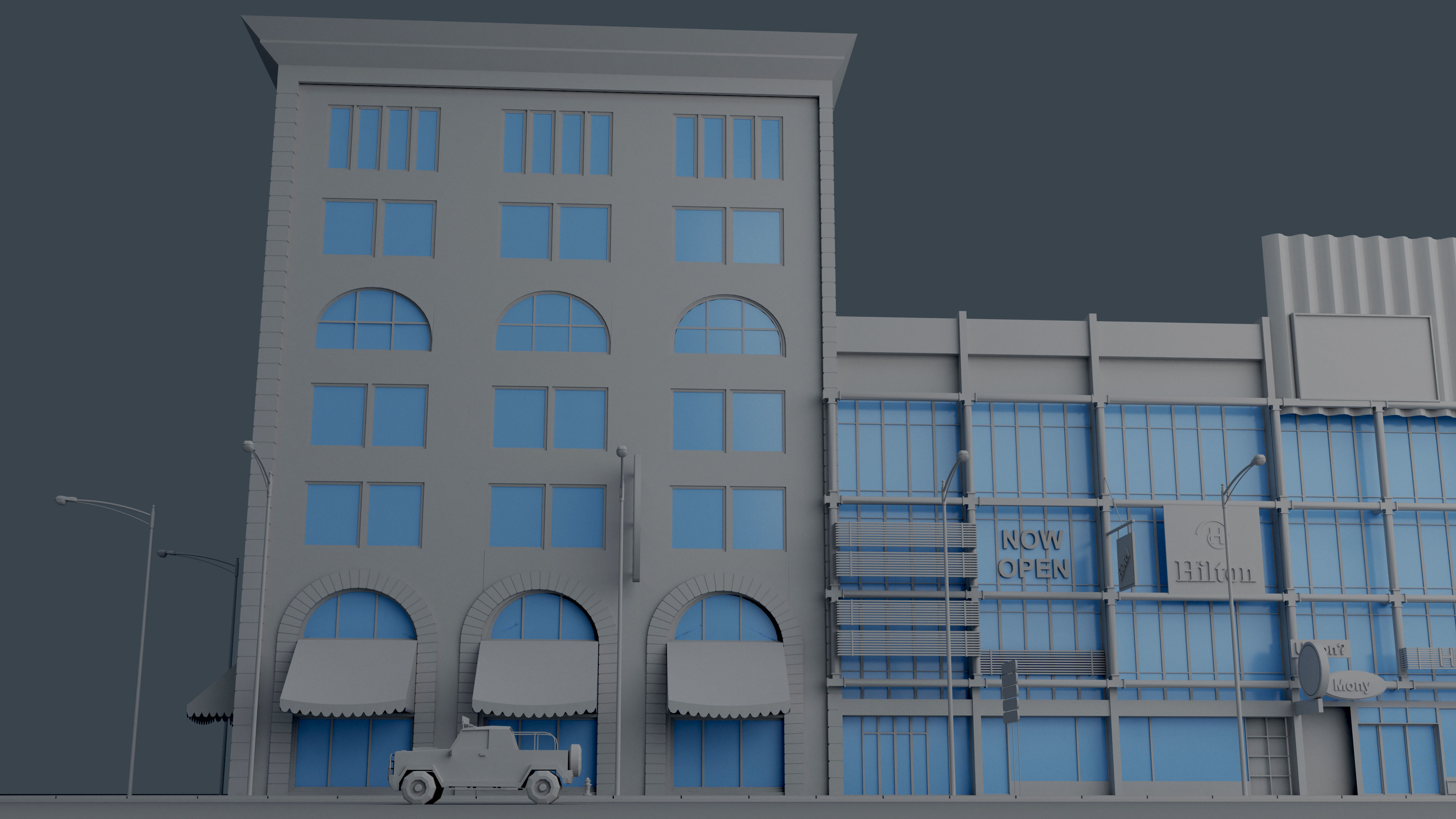 3d commercial building 3D model_3