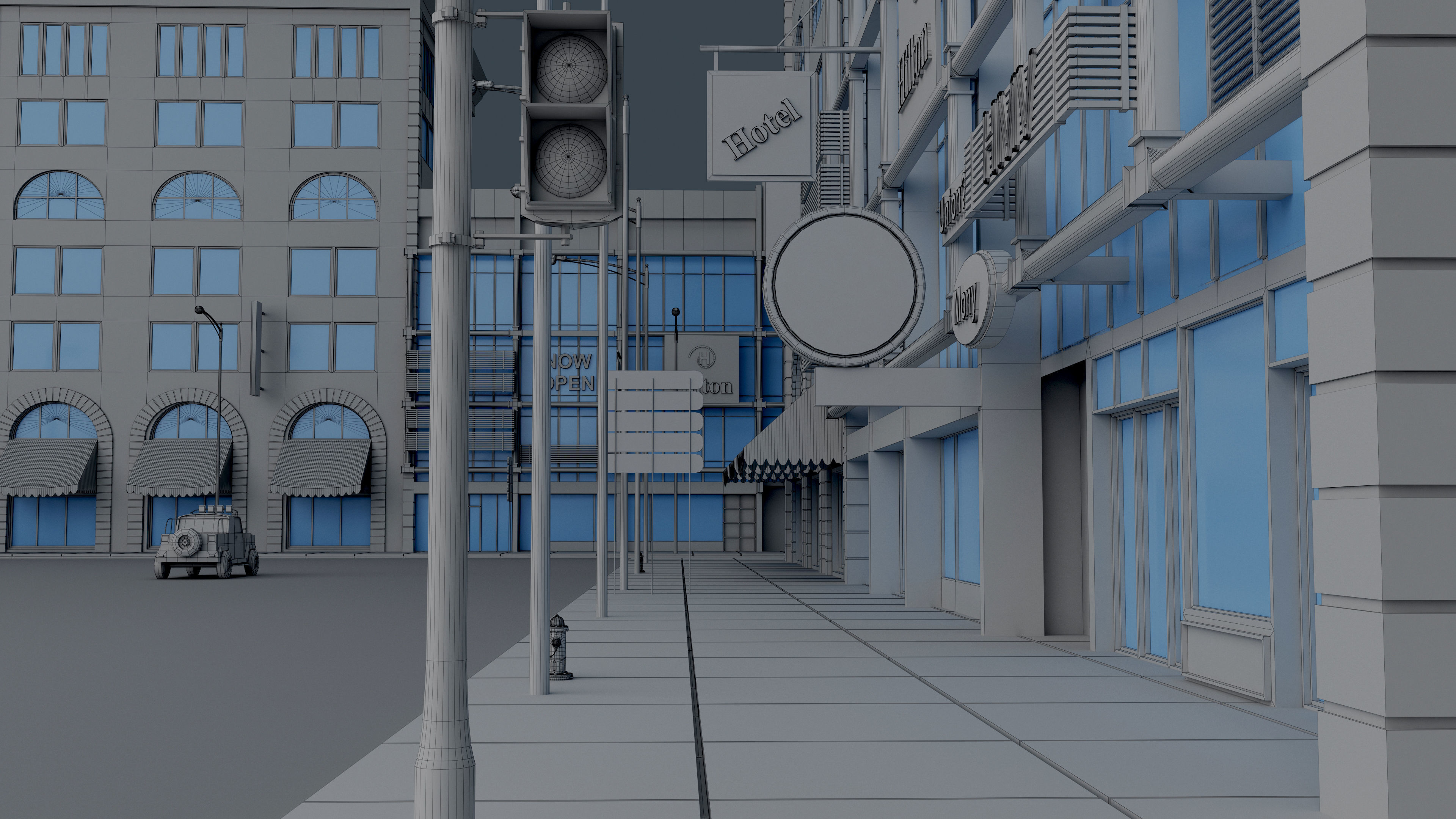 3d commercial building 3D model_5