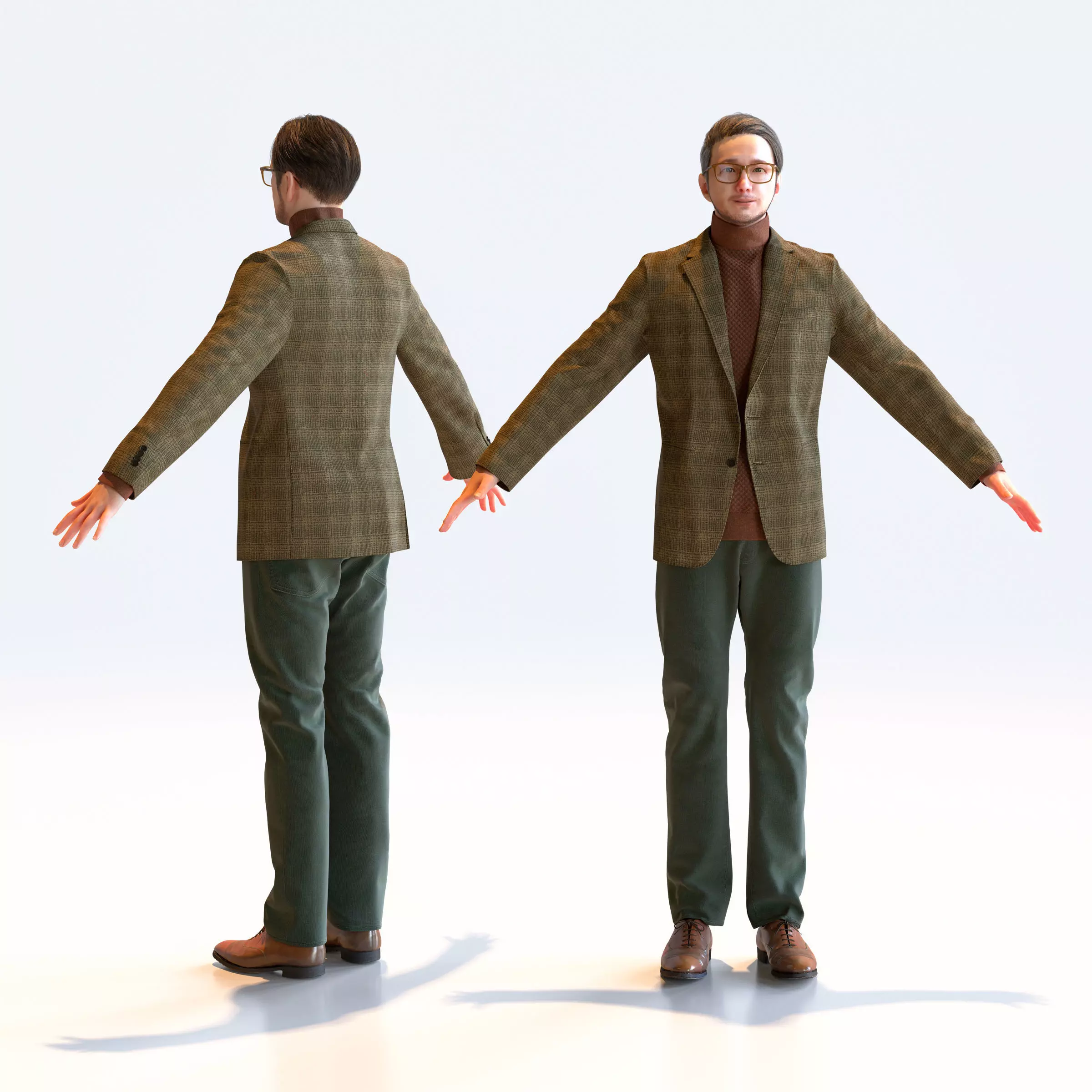Asian Smart Casual Man in A-pose 1 - S1-M1U A 3D model