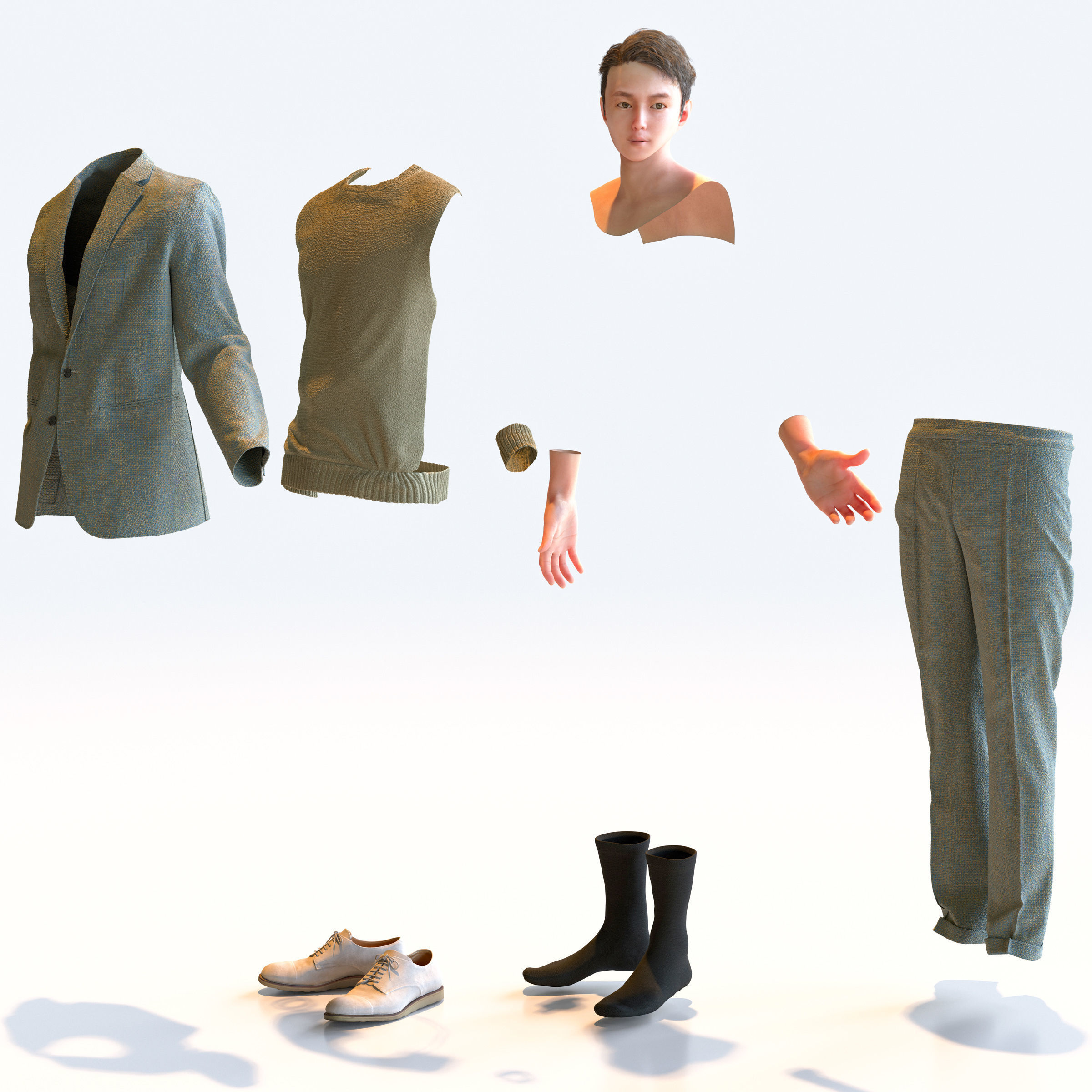 Posed Asian Smart Casual Man - 5 Pack 2 - S1-M2Y 3D model_17