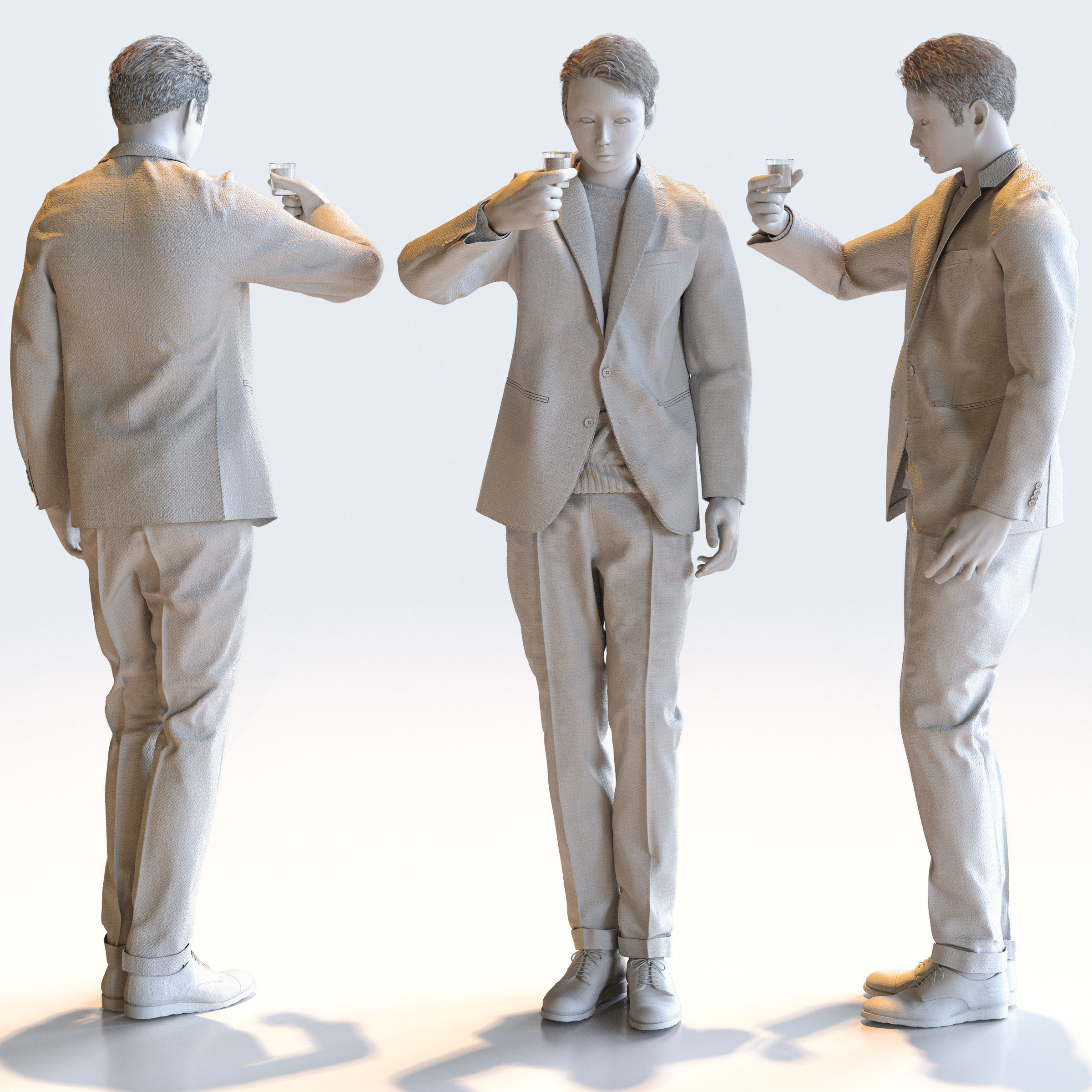 Posed Asian Smart Casual Man - 5 Pack 2 - S1-M2Y 3D model_9