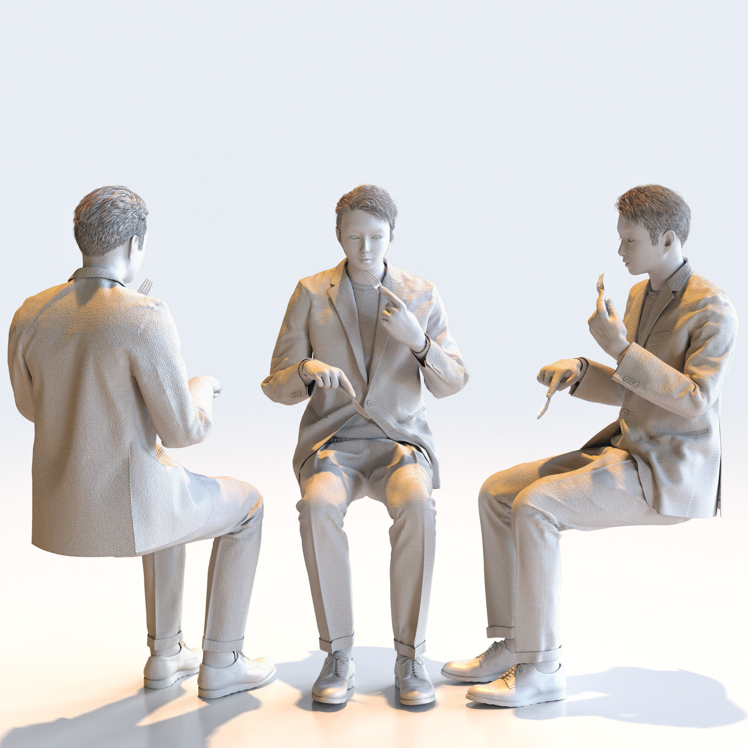 Posed Asian Smart Casual Man - 5 Pack 2 - S1-M2Y 3D model_12