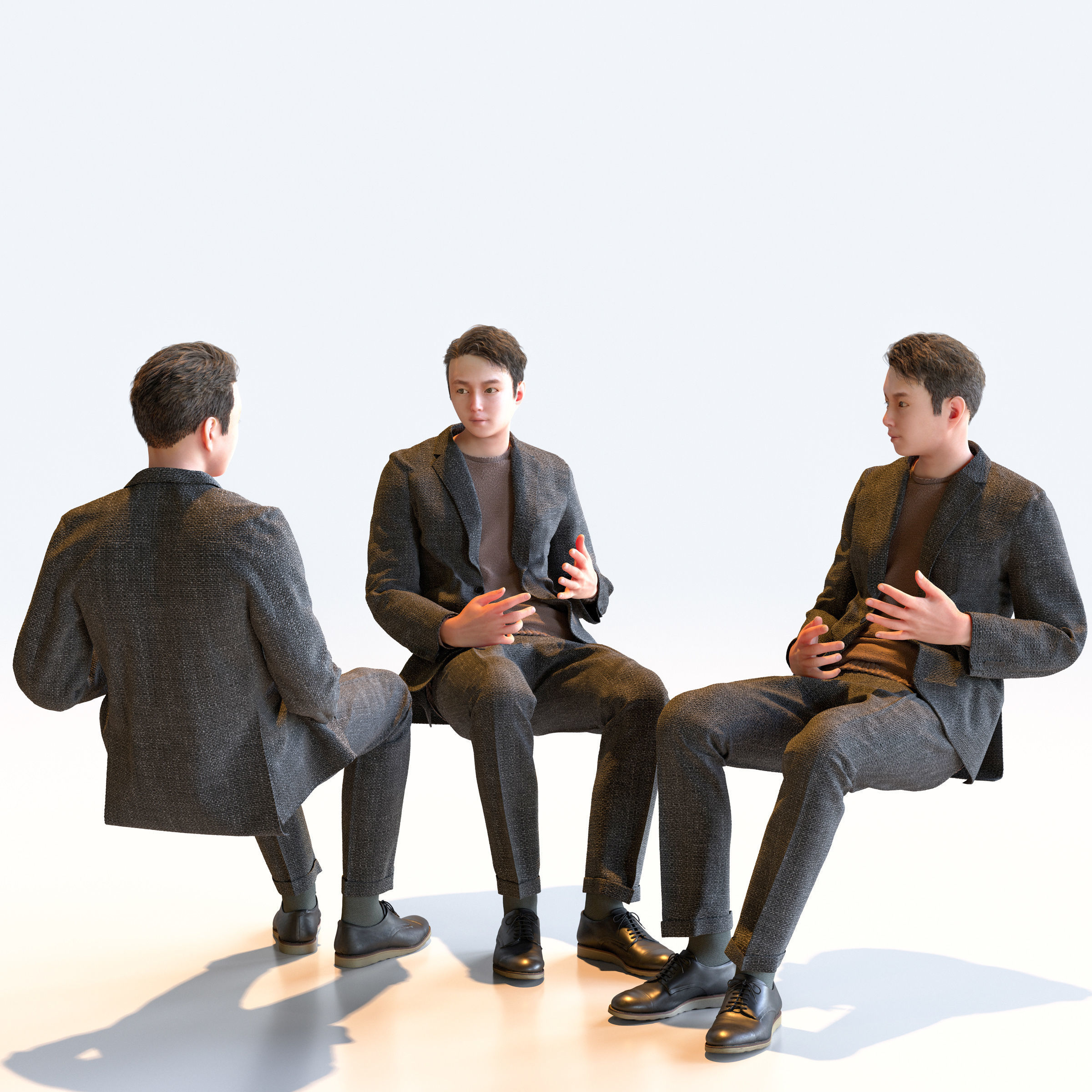 Posed Asian Smart Casual Man - 5 Pack 2 - S1-M2Y 3D model_15