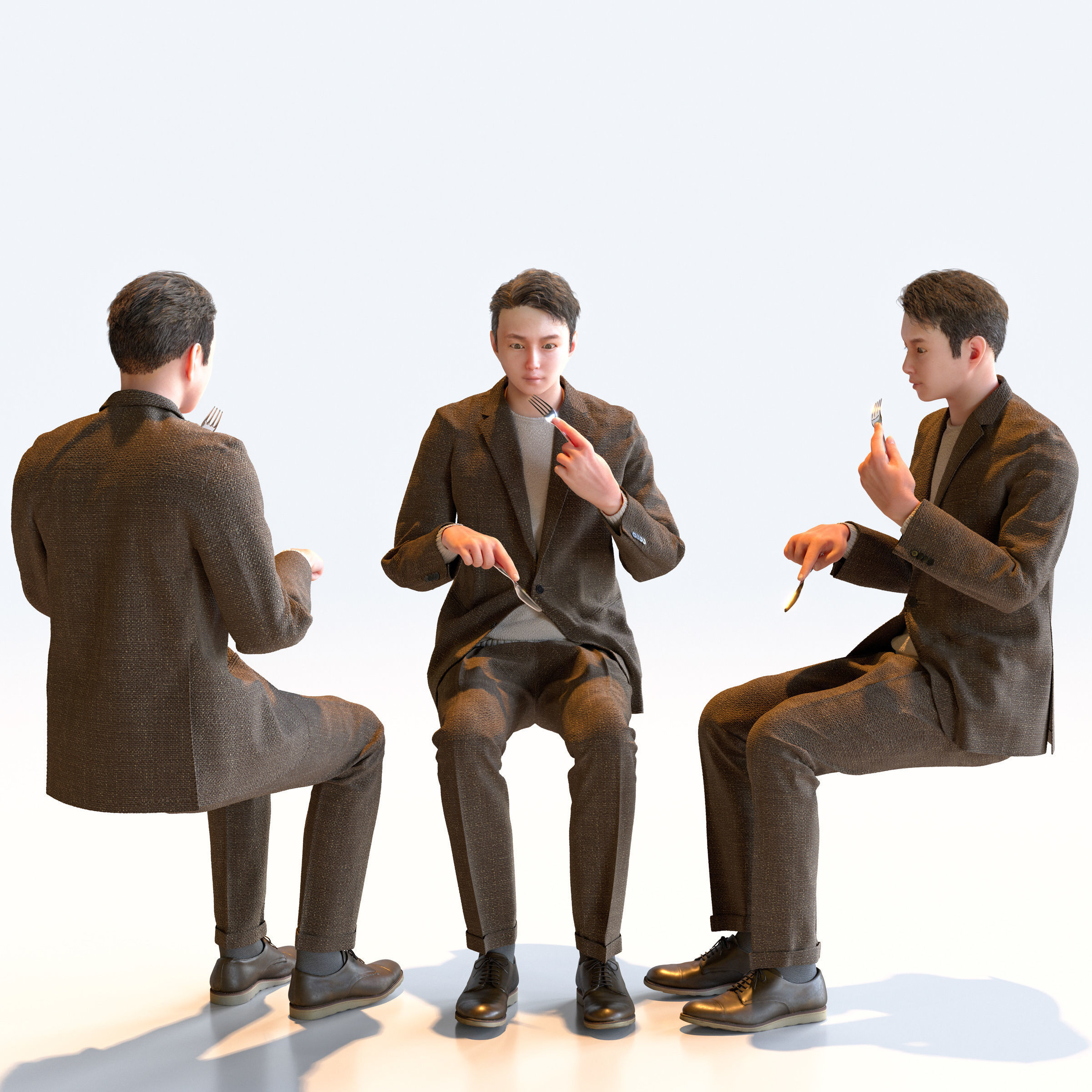 Posed Asian Smart Casual Man - 5 Pack 2 - S1-M2Y 3D model_11