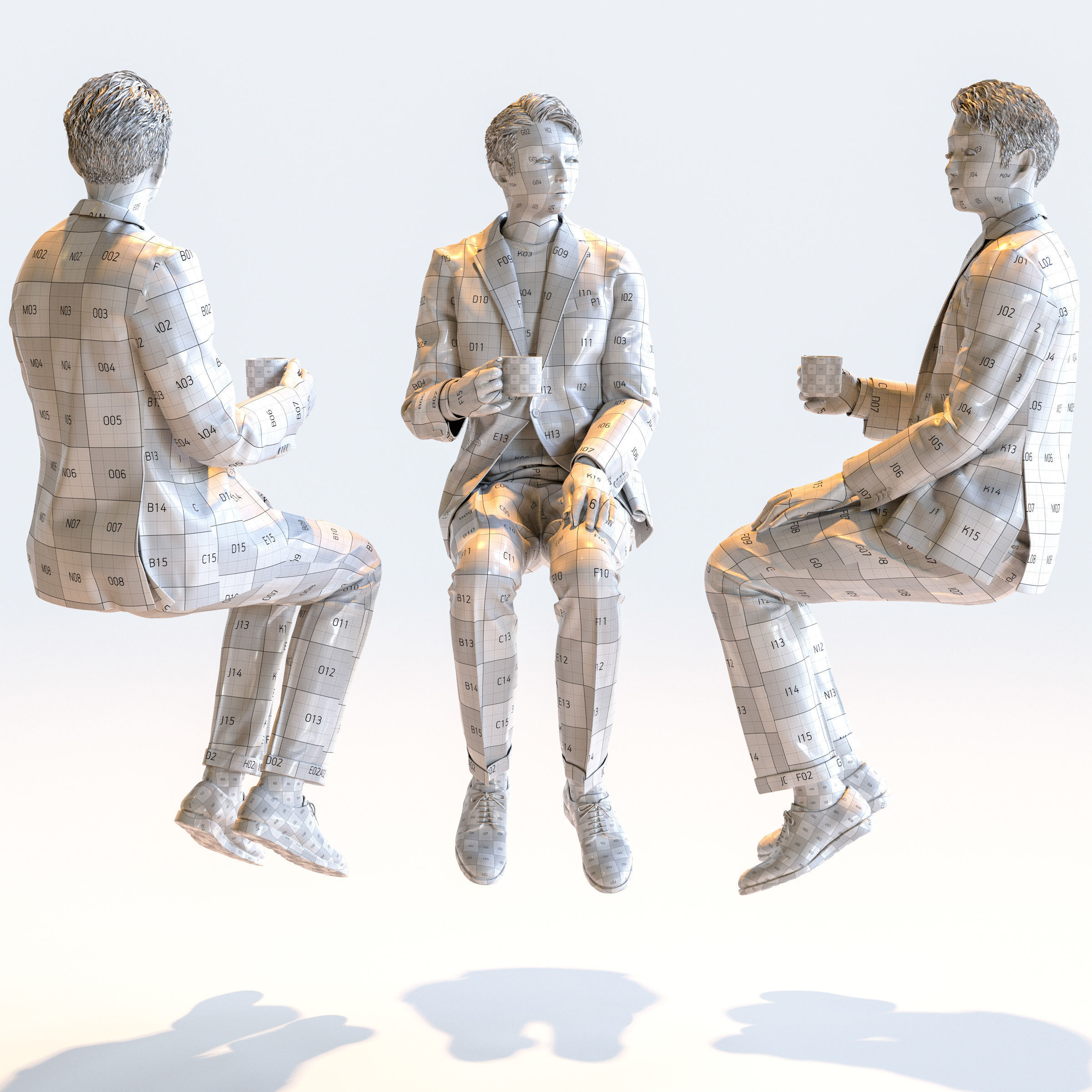 Posed Asian Smart Casual Man - 5 Pack 2 - S1-M2Y 3D model_7